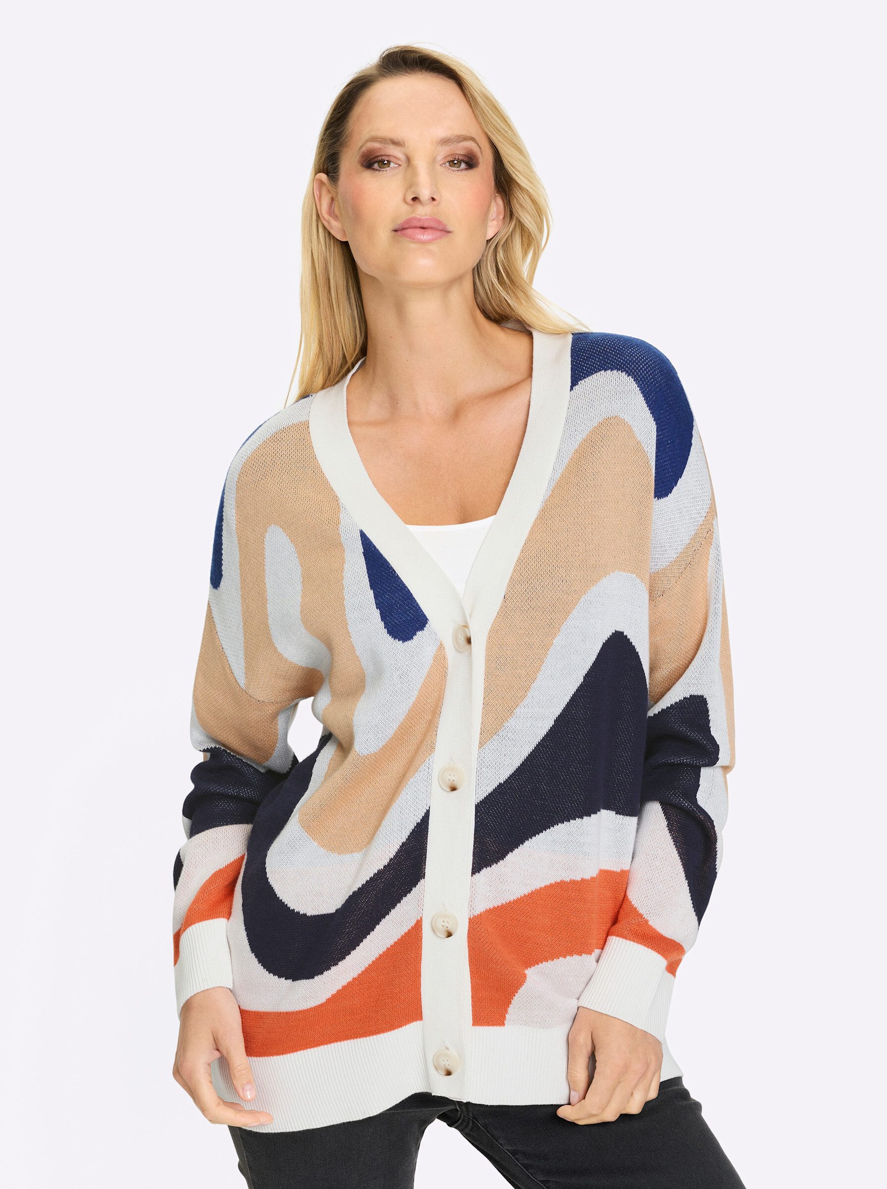 heine Strickjacke Jacquardstrickjacke