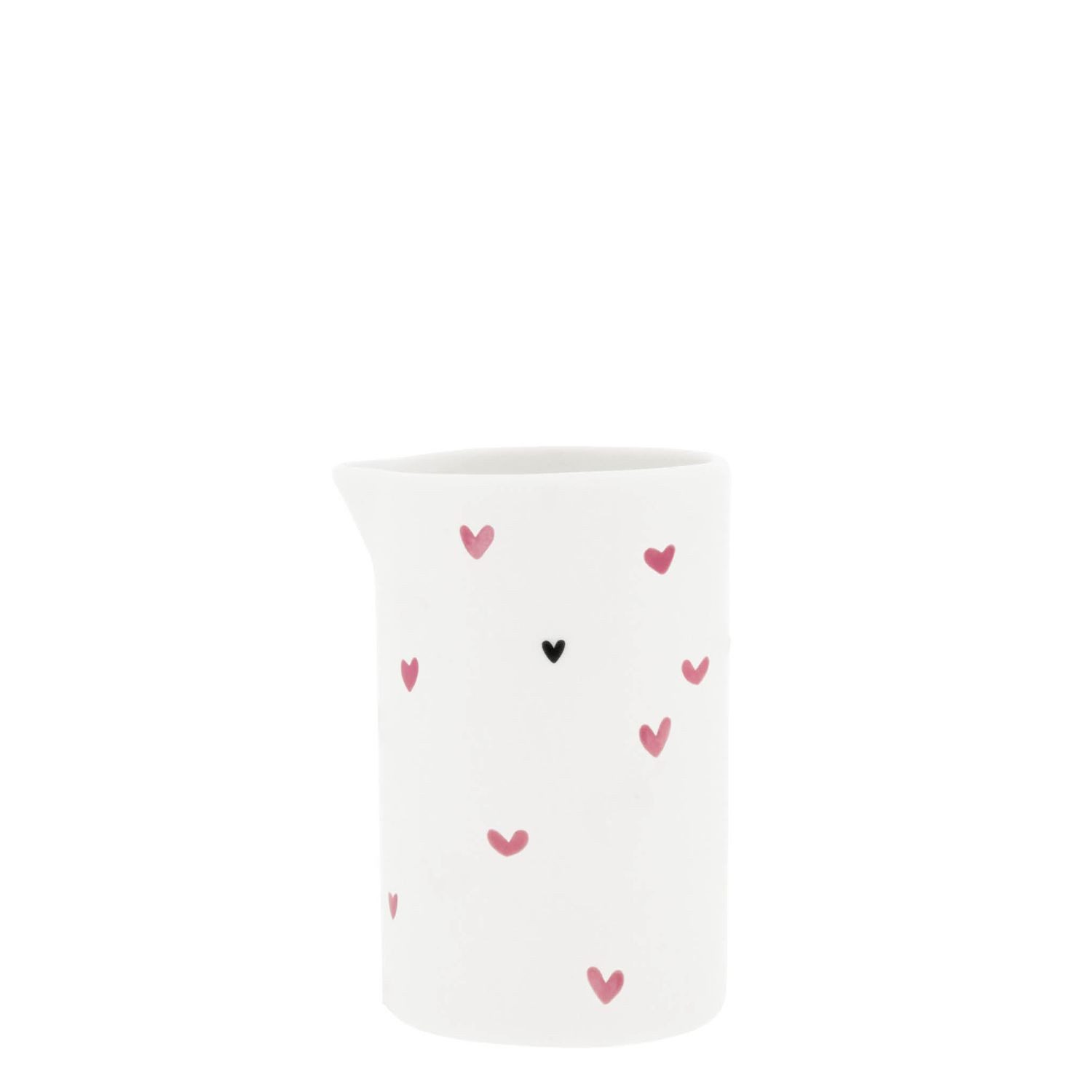 Bastion Collections Milch- und Zuckerset Rose, Keramik, Spülmaschinengeeignet, Weiß, Herzen, H: 10cm