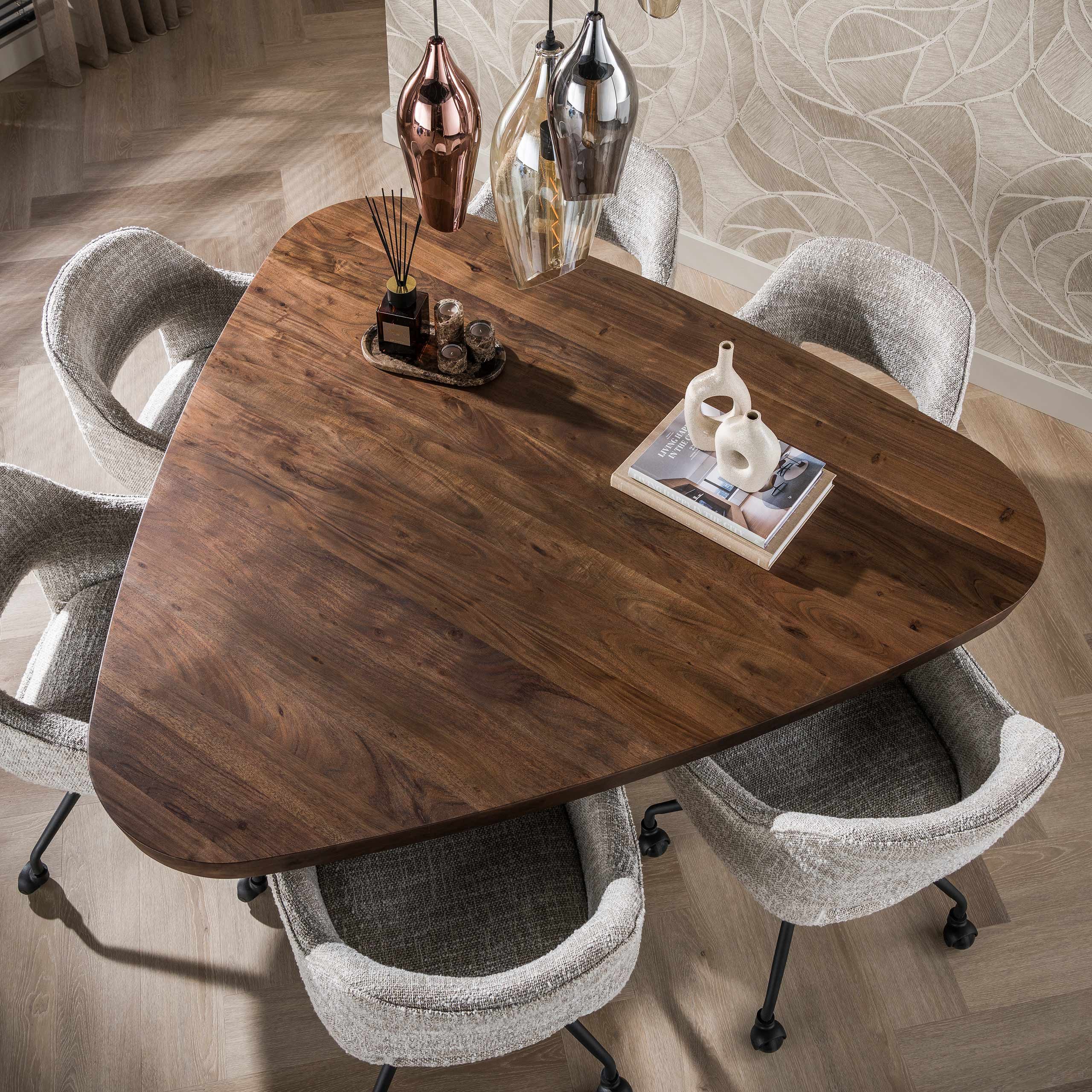 Sitheim-Europe Esstisch Arcadia triangle 165cm /8 cm Platte Massiv Akazie braun