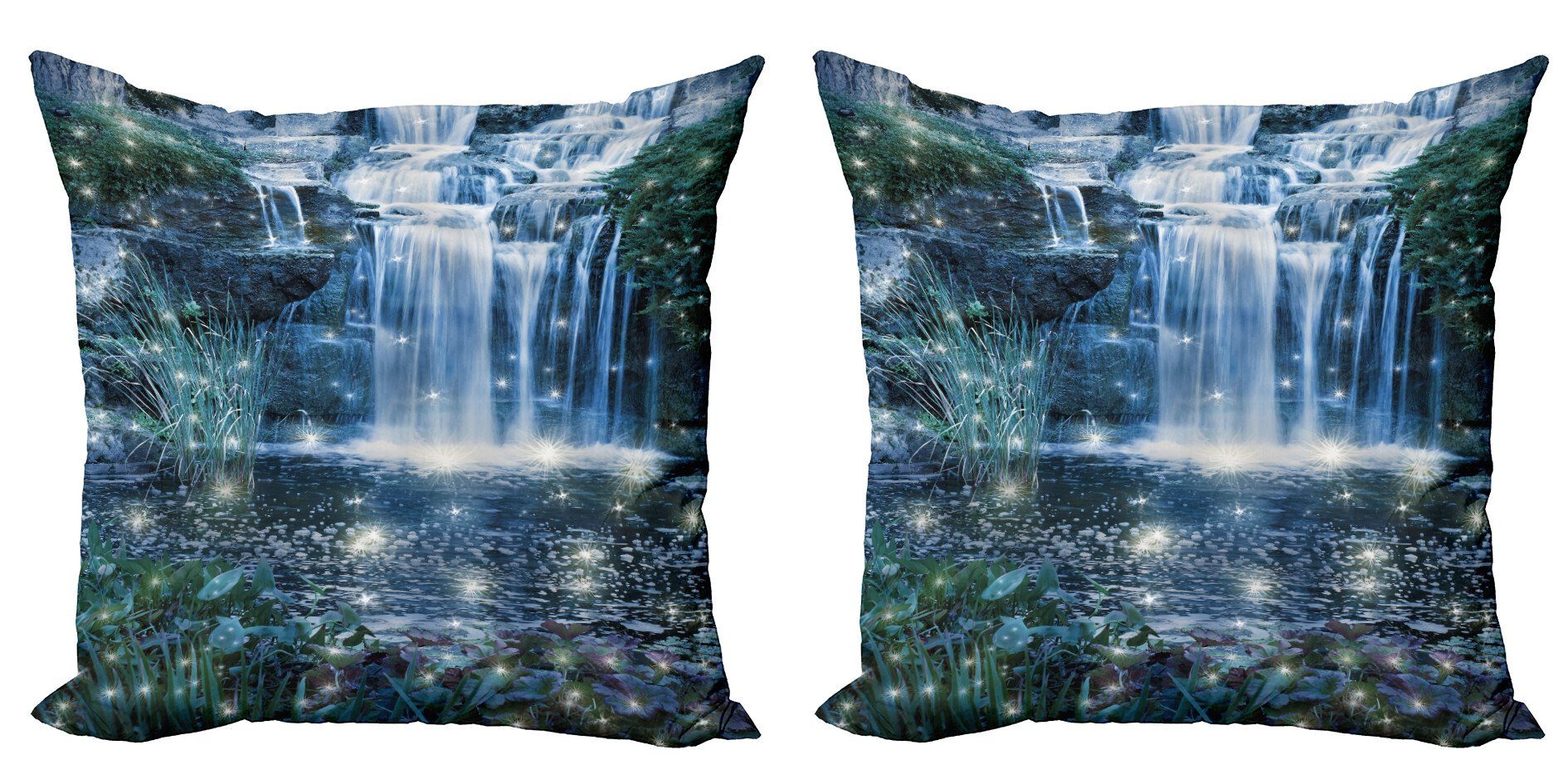Abakuhaus Digitaldruck, Cascade Kissenbezüge Modern Doppelseitiger Zauberfee (2 Stück), Accent Wasserfall