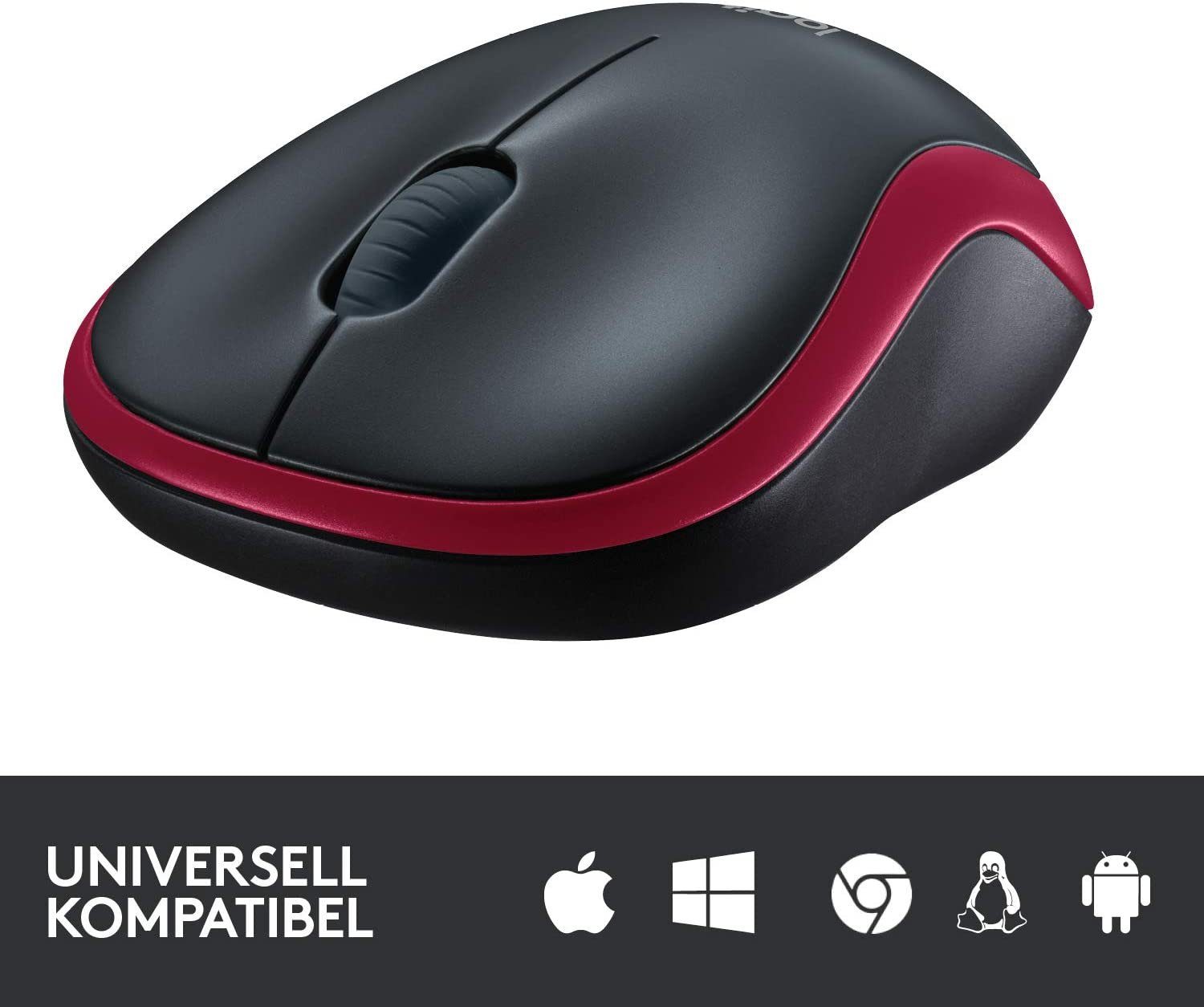 Logitech M185 Kabellose Maus, 2.4 GHz Verbindung via USB-Empfänger, 1000 DPI Maus