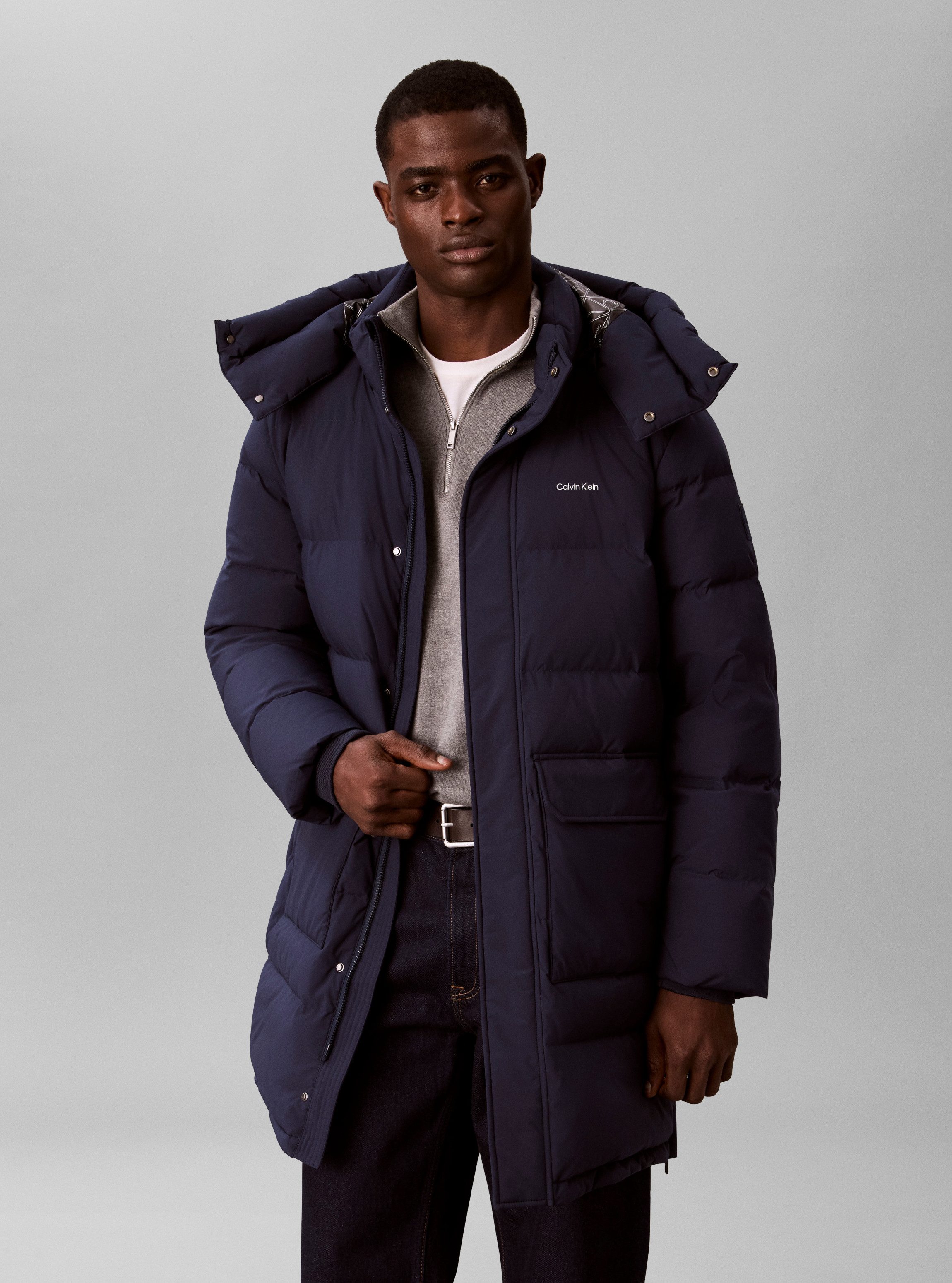 Calvin Klein Steppmantel LS CLASSIC BONDED DOWN LONG Regular fit mit Kapuze