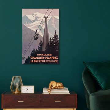 Posterlounge Holzbild Vintage Travel Collection, Chamonix-Mont-Blanc (Französisch), Vintage Illustration