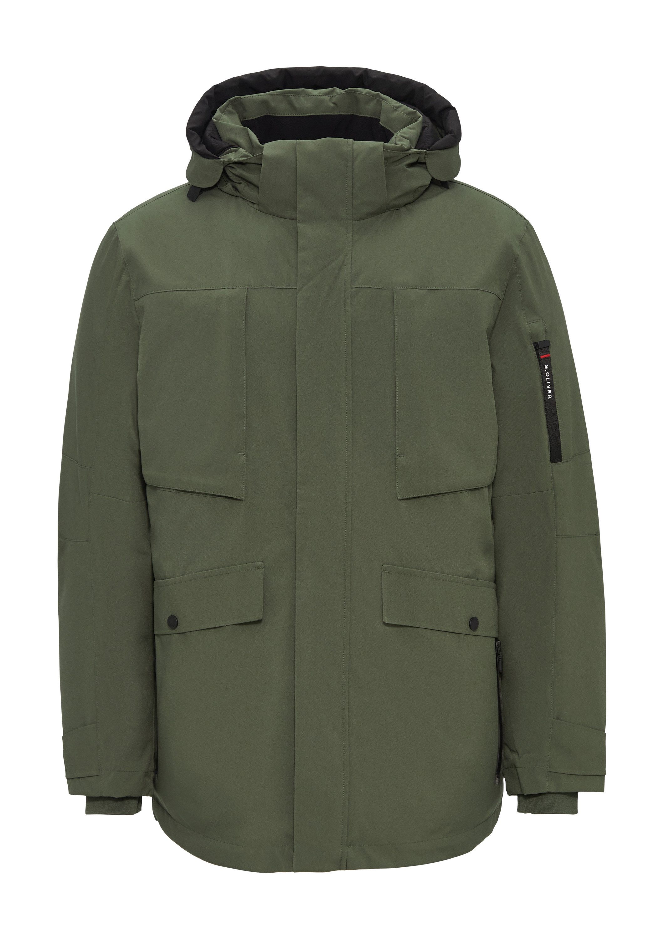 s.Oliver Winterjacke Outdoor-Jacke Wasserabweisender Parka mit abnehmbarer Kapuze und weichem Griff