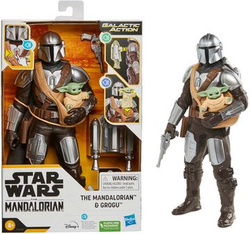 Hasbro Spielfigur Star Wars Galactic Action The Mandalorian & Grogu, interaktive elektronische Figuren mit Soundeffekten