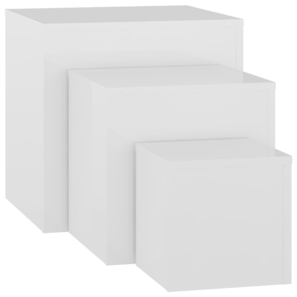 Hochglanz-Weiß vidaXL (3-St) 3-tlg. Hochglanz-Weiß Hochglanz-Weiß | Beistelltisch Beistelltische Holzwerkstoff