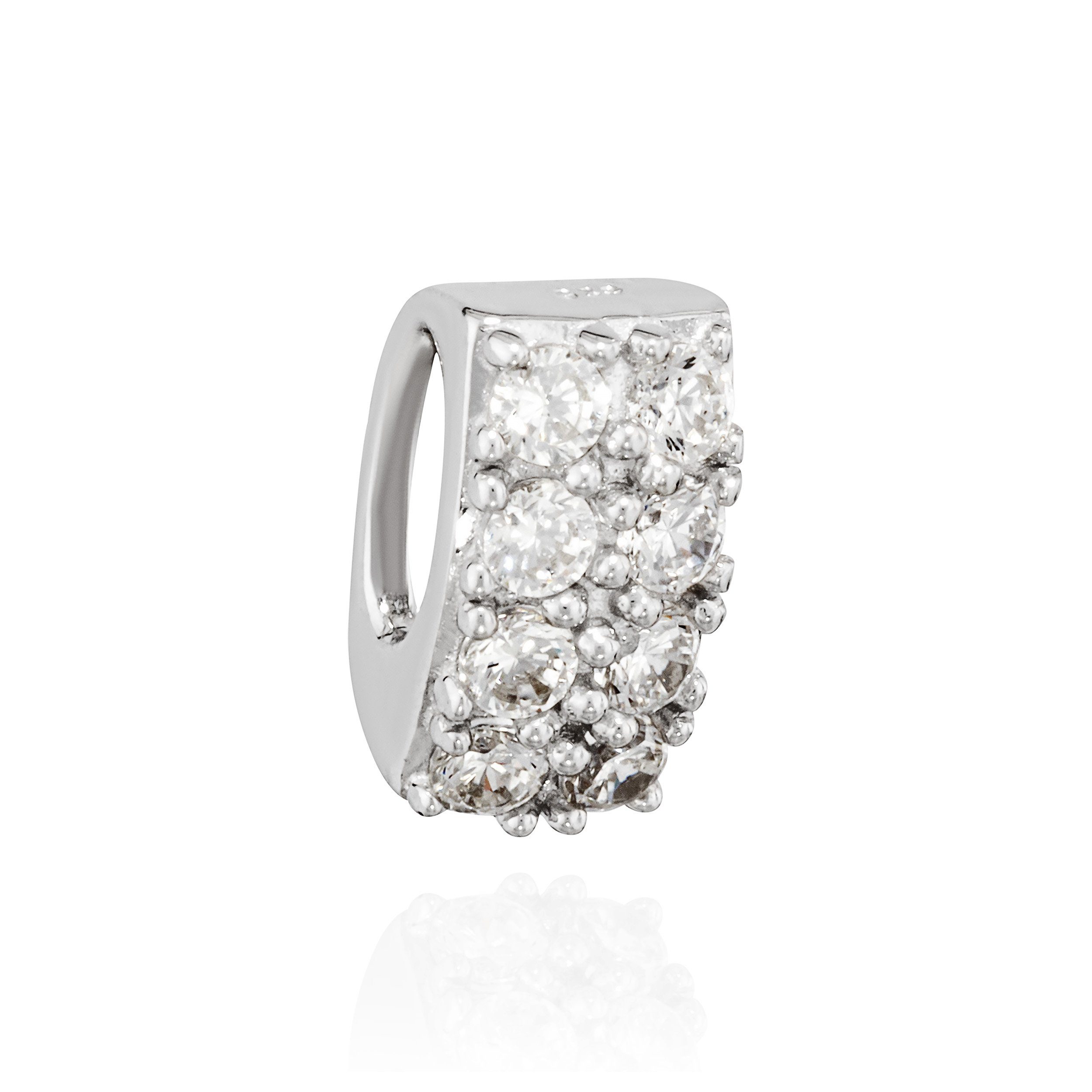 Kettenanhänger Kettenanhänger Zirkonia weiß funkelnd 925 Silber 7x4mm Damen Silberanh