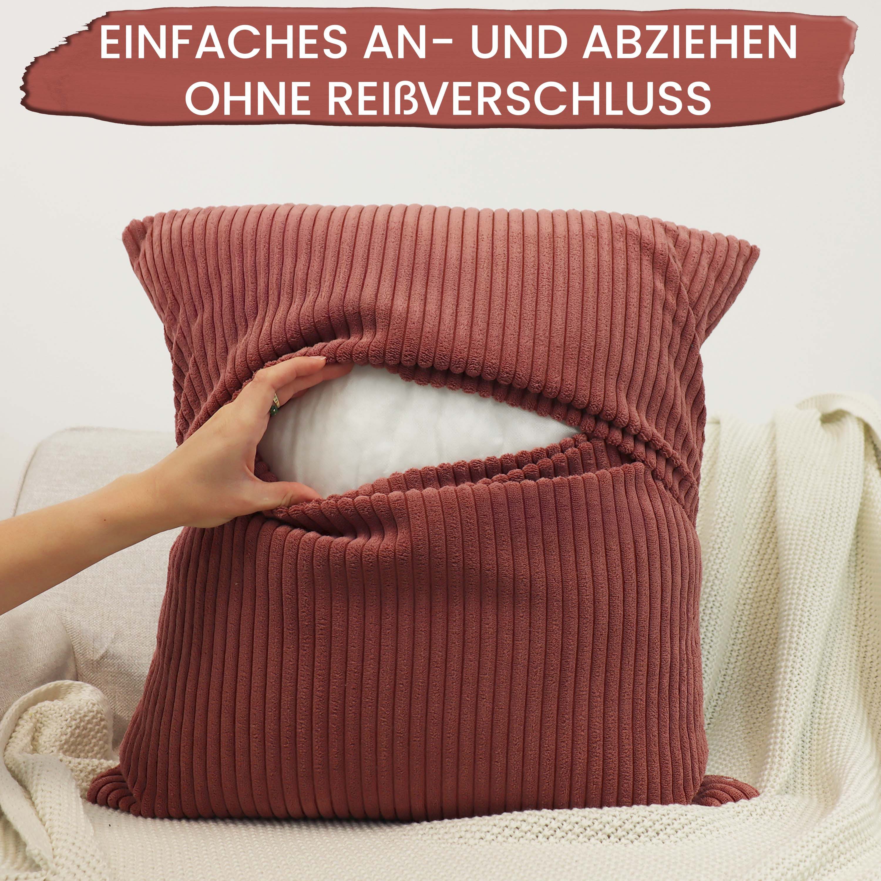 Amilian Dekokissen Sofakissen Couchkissen 2er Set - mit Füllung und Kissenbezug, weich, Hotelverschluss, formstabil – Bild 3 von 5