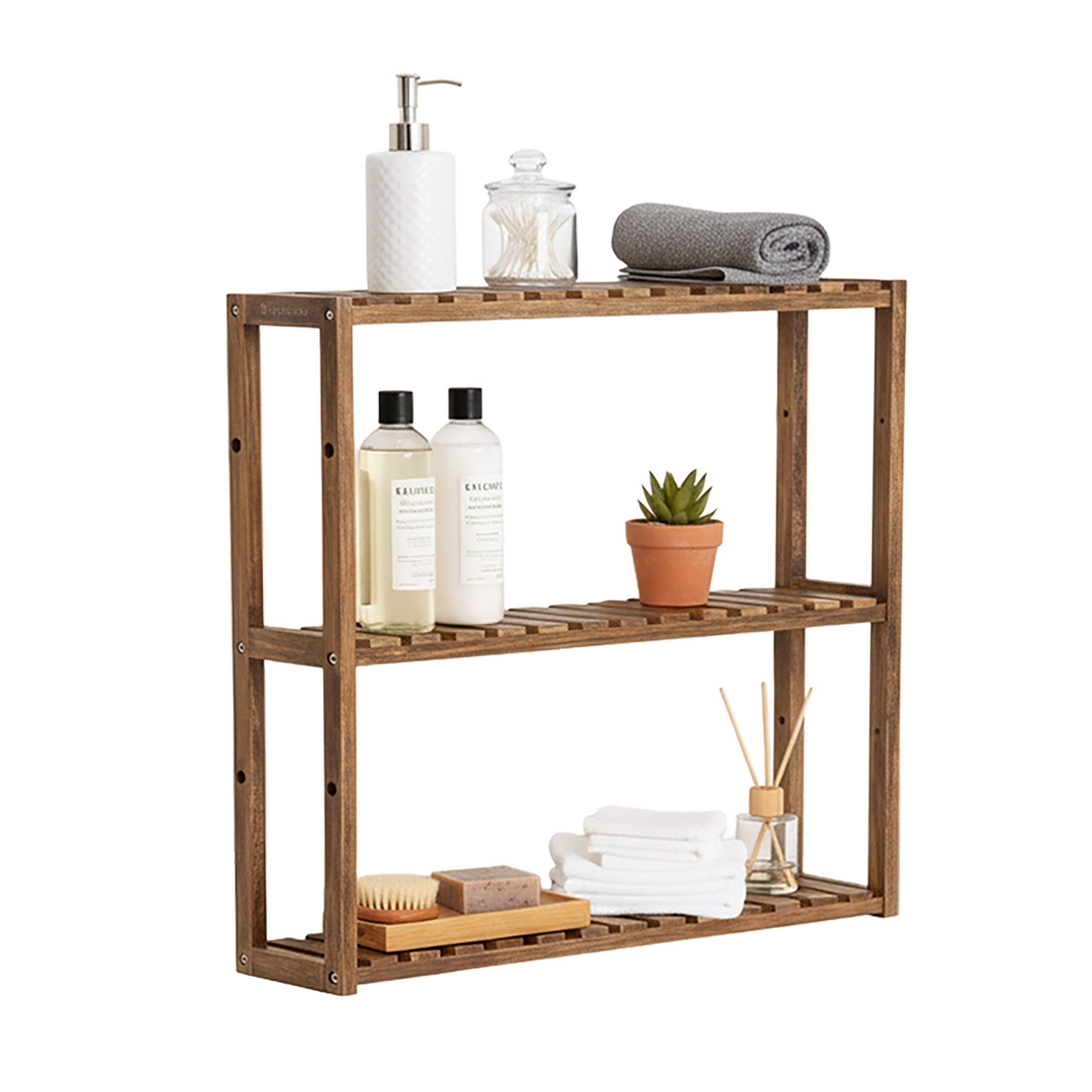 relaxdays Badregal Schmales Wandregal mit 3 Ablagen günstig online kaufen