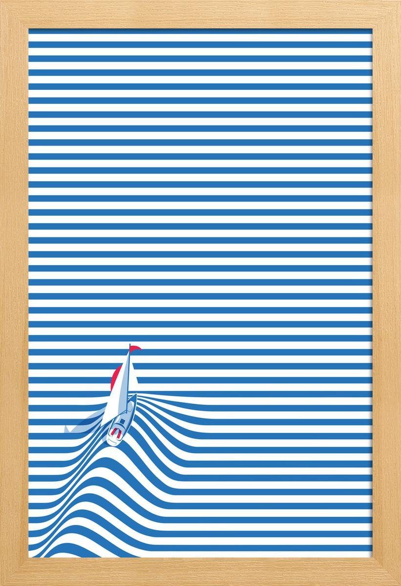 Juniqe Poster Poster mit Holzrahmen, La Come Di (1 St), Fine-Art-Print in Galeriequalität mit einem 1 cm breiten, weißen Rand