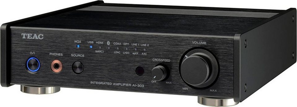 TEAC AI-303 USB DAC Audioverstärker (Anzahl Kanäle: 2, 100 W), Vollmetall  Gehäuse und nur 215mm breit, ideal in Verbindung mit einem TV