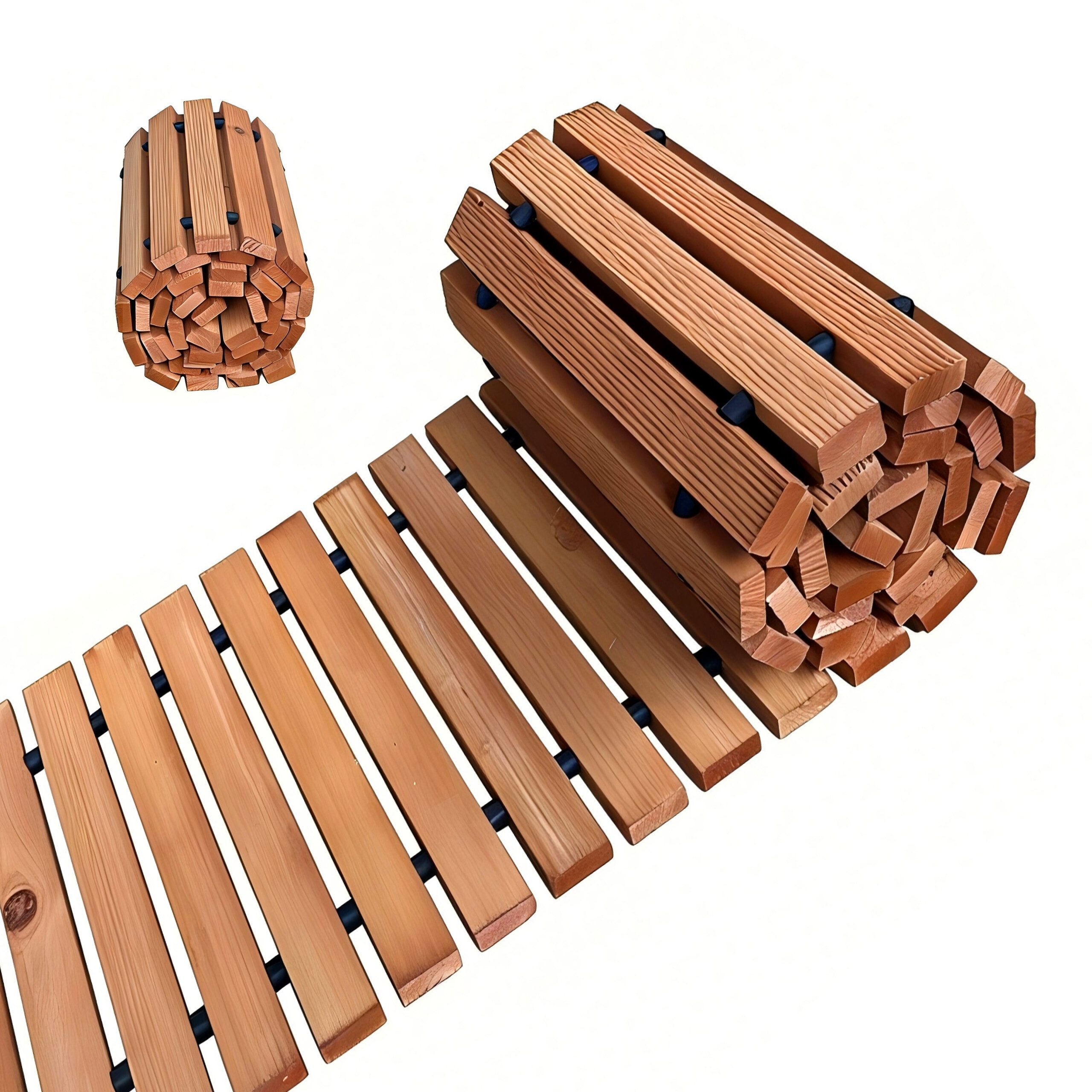 relaxdays Gartensteg Rollweg aus Holz 245cm, 245x43 cm, hellbraun, M