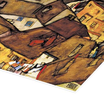 Posterlounge Poster Egon Schiele, Die kleine Stadt V (Krumau Häuserbogen), Wohnzimmer Malerei