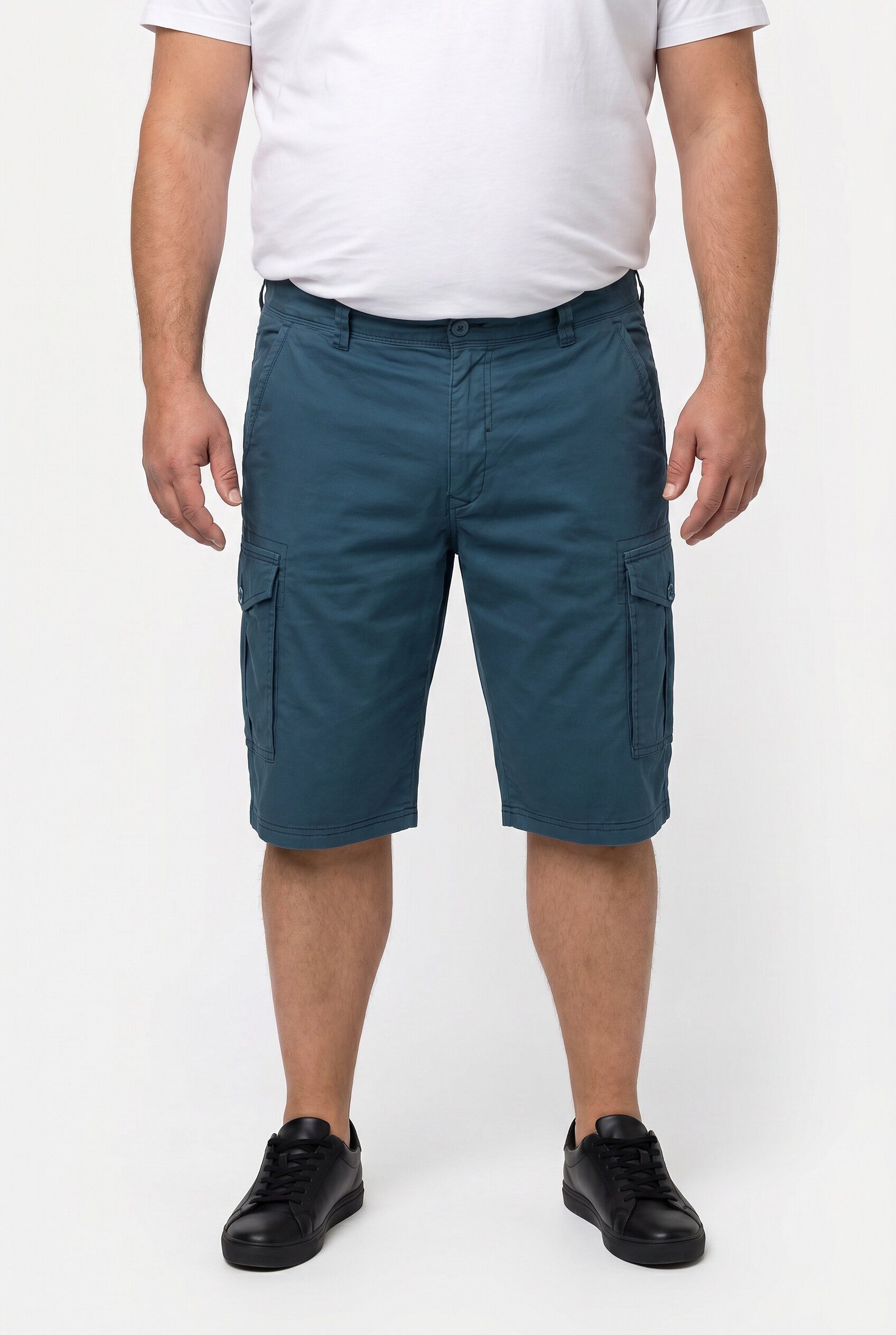 Men Plus Bermudas Cargo-Bermuda Baggy Fit Twill Elastikbund