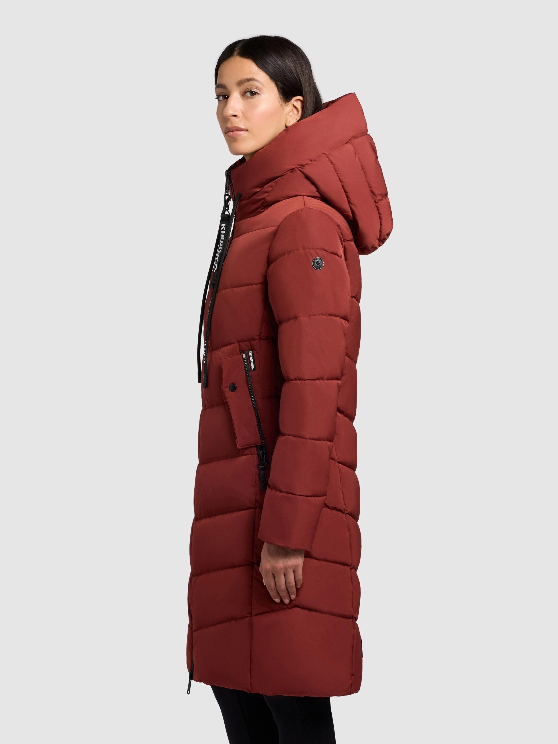 khujo Steppmantel Mikia2-YM Warmer Damen Wintermantel mit hohem Kragen und Kapuze