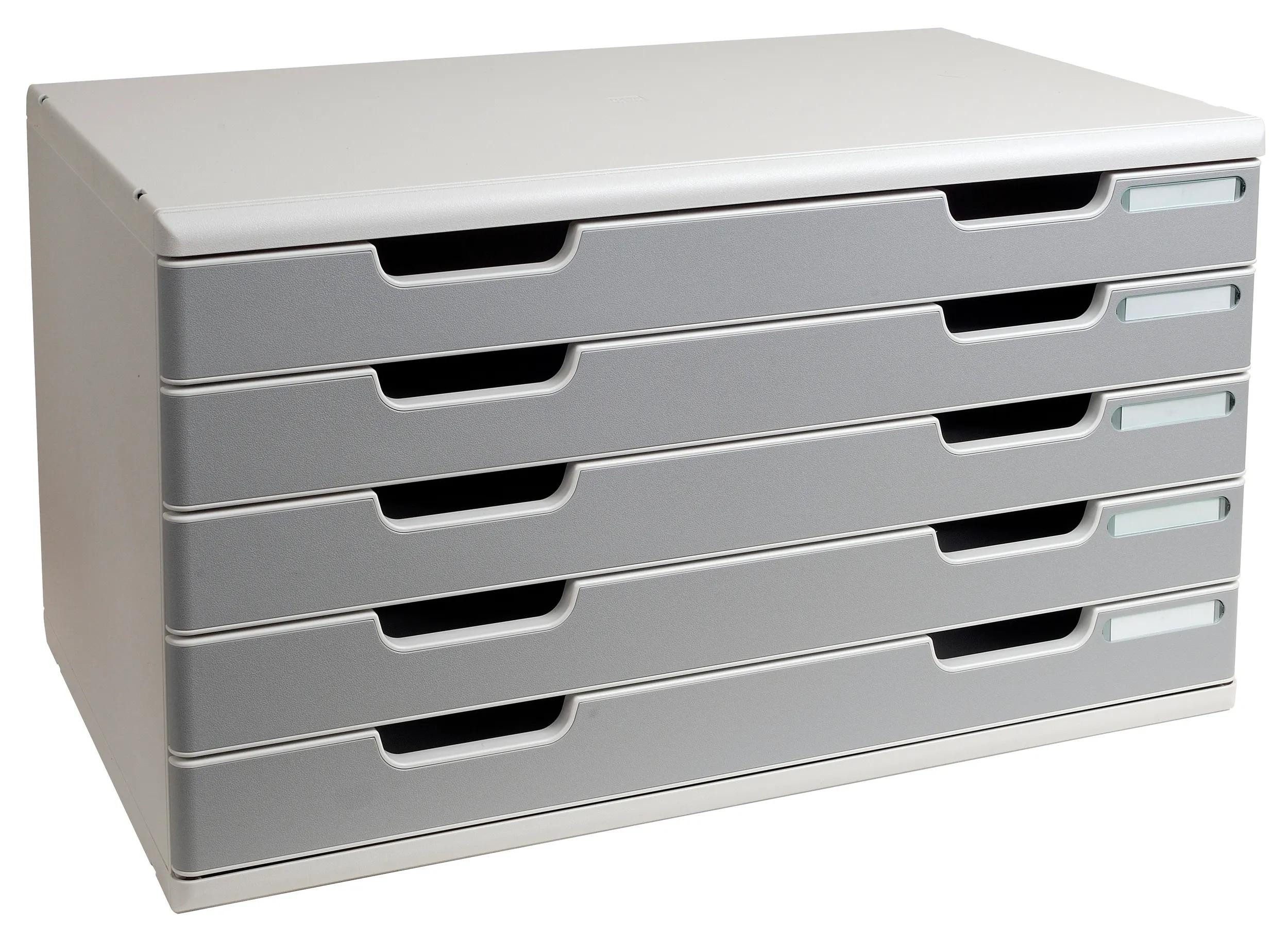 EXACOMPTA Schubladenbox Schubladenbox MODULO A3, 5 geschlossene Laden - Steingrau - 322041D, Boxen modulierbar