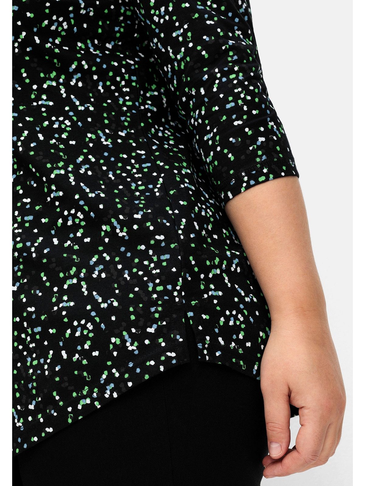 Sheego 3/4-Arm-Shirt Große Größen mit grafischem Minimalprint