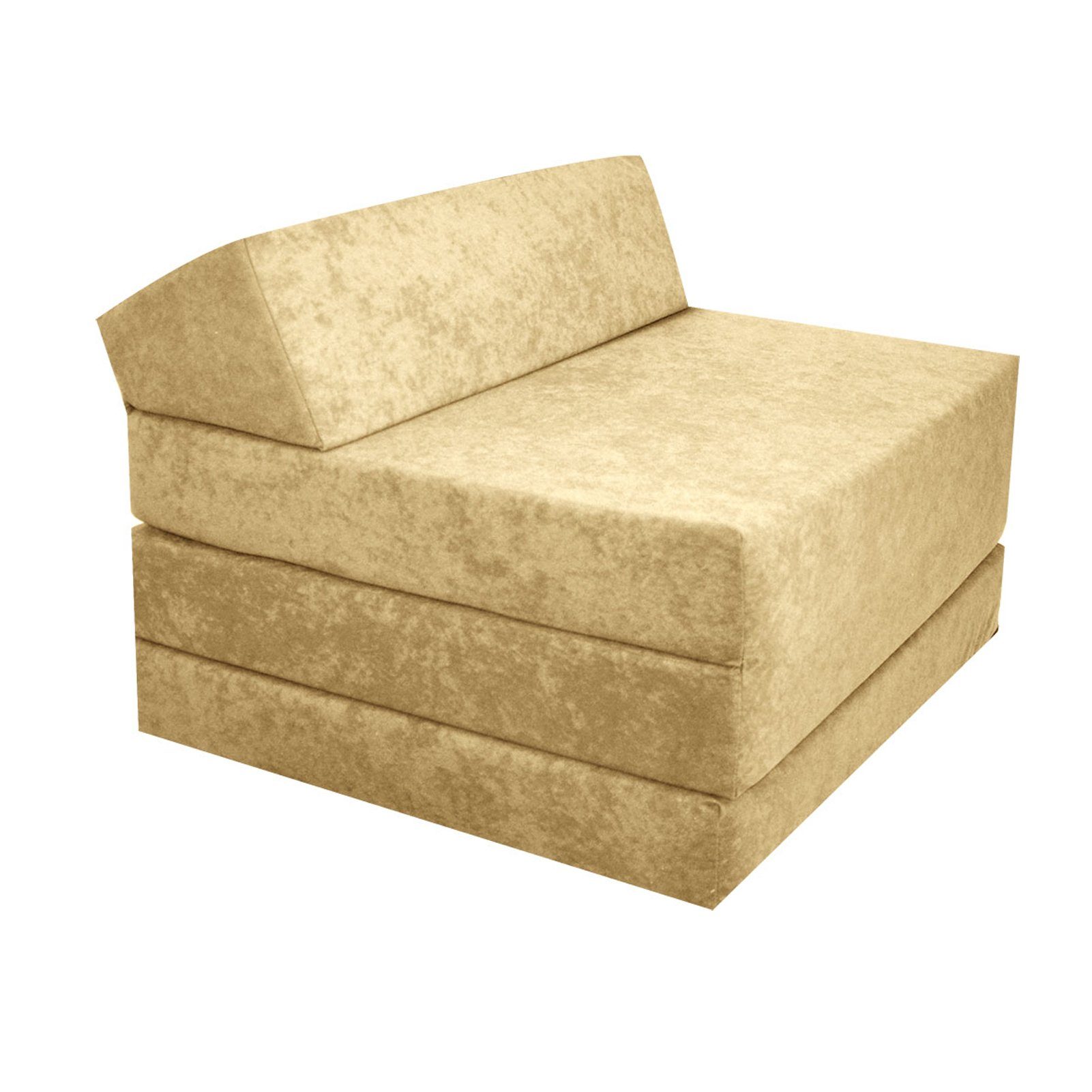 Gästematratze FORTISLINE Klappmatratze 200x70x10cm, mit Klappmatratze Beige Kopfteil Größe