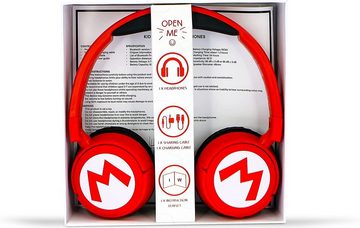 OTL Super Mario Logo Bluetooth Kinder Kopfhörer Bluetooth-Kopfhörer (Bluetooth, 3,5-mm-Audio-Sharing-Kabel im Lieferumfang enthalten)