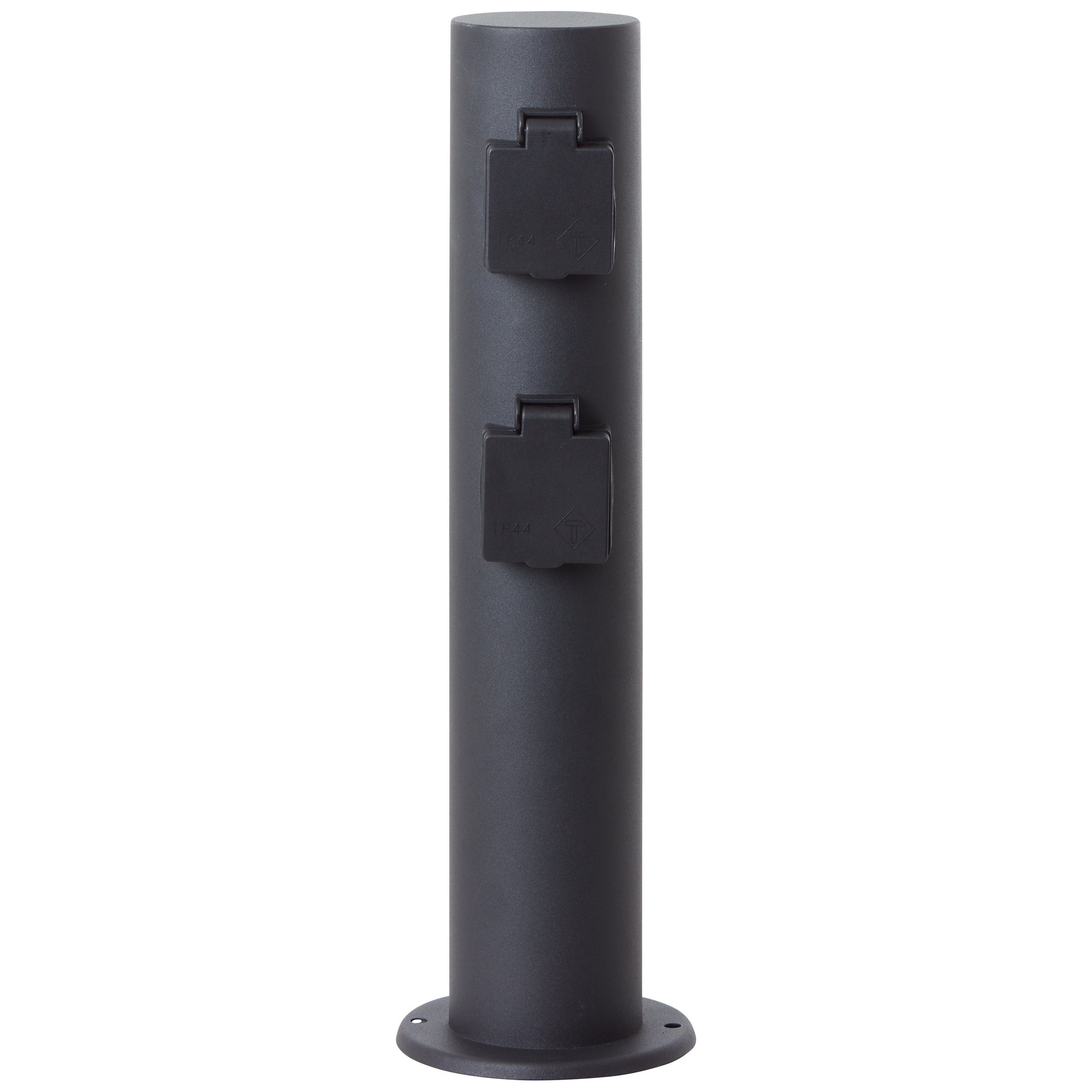 Lightbox - schwarz Außen-Stehlampe, cm Außensteckdosensockel 40 spritzwassergeschützt moderner