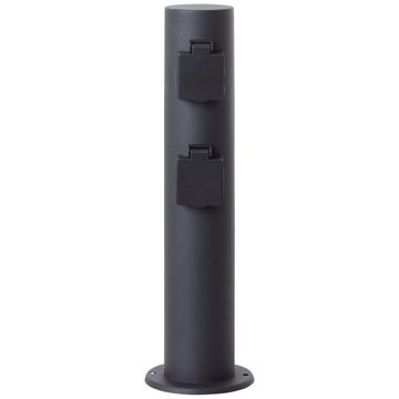 Lightbox Außen-Stehlampe, moderner Außensteckdosensockel - spritzwassergeschützt 40 cm schwarz