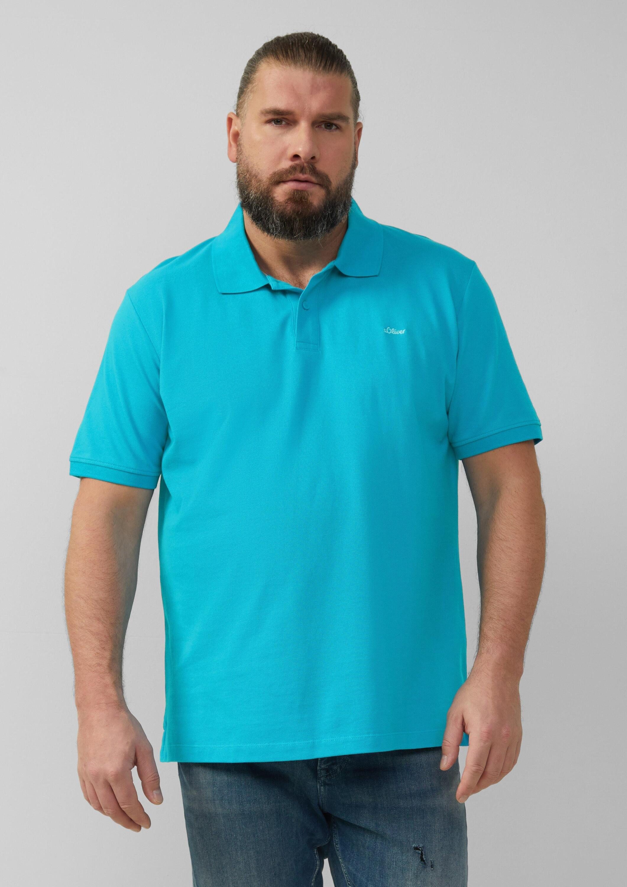 s.Oliver Kurzarmshirt Polo-Shirt Poloshirt aus Baumwollpiqué
