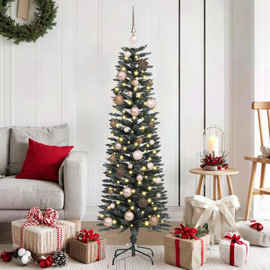 vidaXL Künstlicher Weihnachtsbaum, Künstlicher Weihnachtsbaum mit 150 LEDs mit Ständer Grün 150 cm