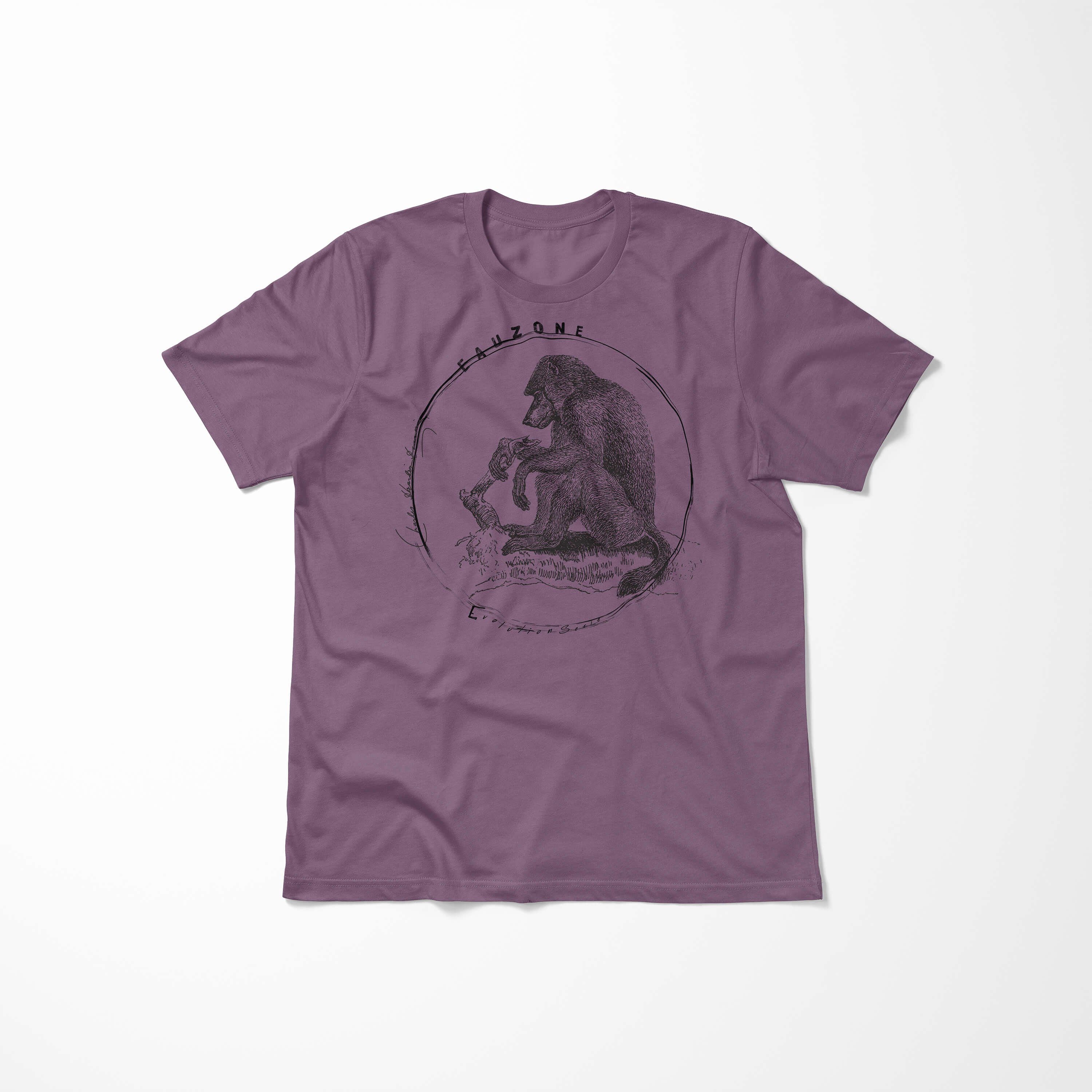 Sinus Art T-Shirt Evolution Herren Shiraz Pavian T-Shirt