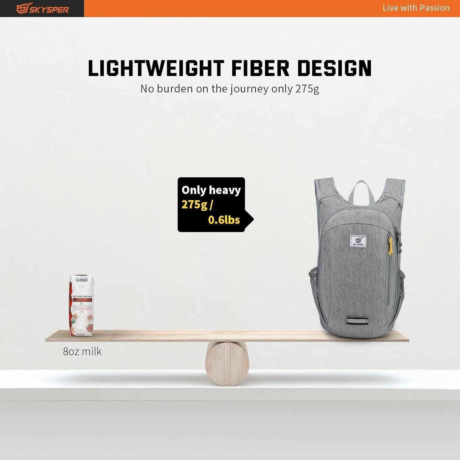 LuxusKollektion Tagesrucksack Rucksack faltbar ultraleicht wasserfest 10L 15L 20L Daypack S Grau
