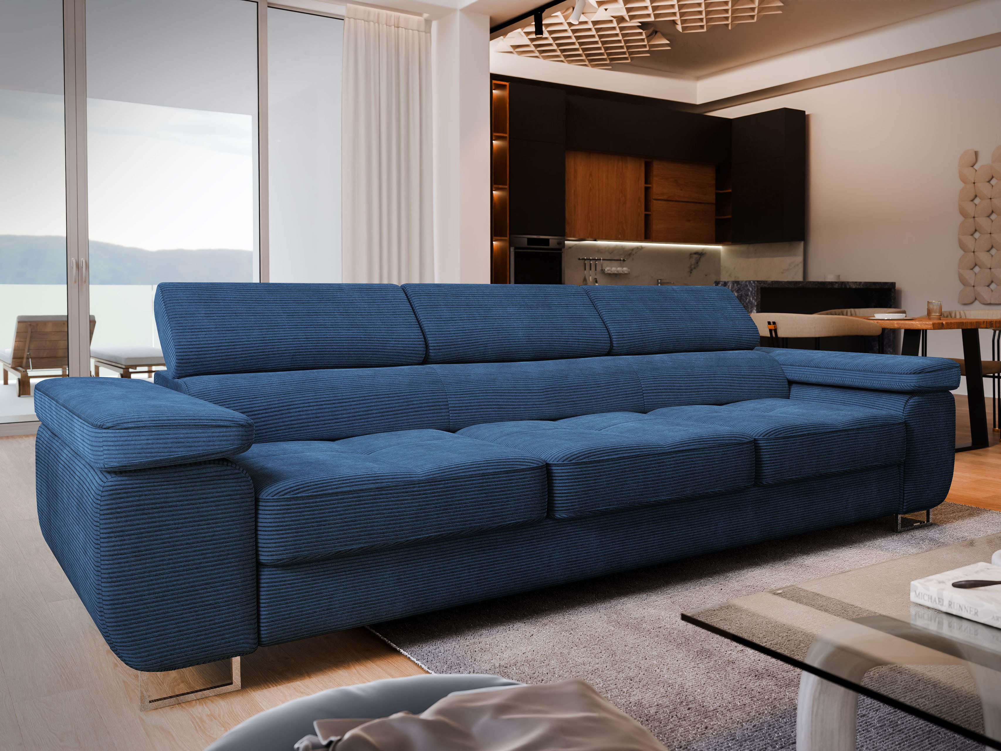 Masseno Sofa MOSINE mit Schlaffunktion, Schlafsofa, Wohnzimmersofa, Couch, Soffa