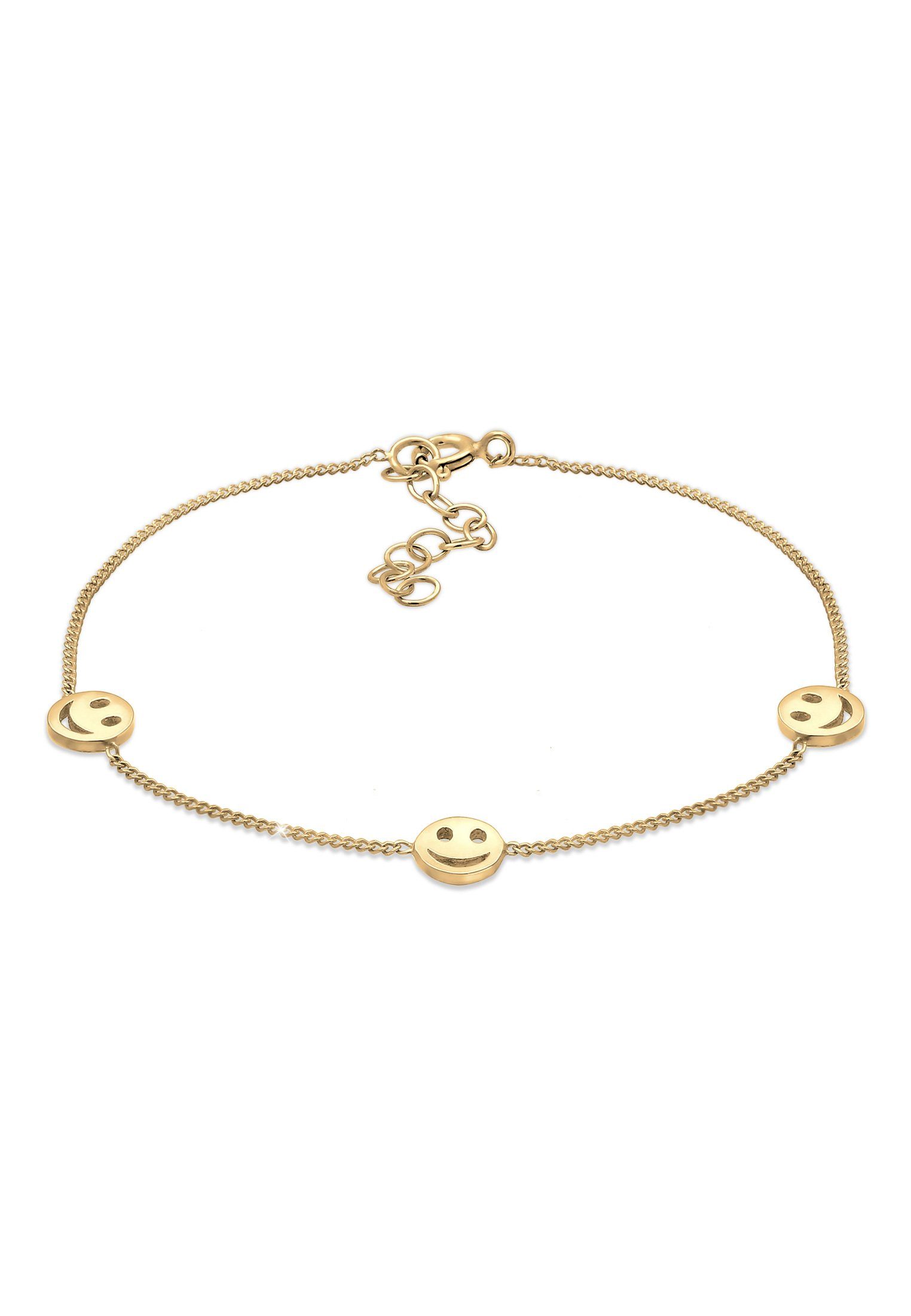 Elli Armband Smiling Plättchen Trend 925 Silber Gold