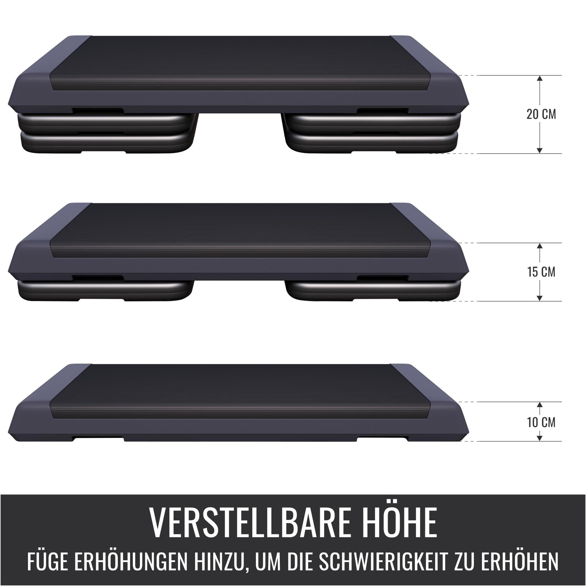 GORILLA SPORTS Yogamatte Steppbrett mit Gummimatte Schwarz/Dunkelgrau (1-St) – Bild 5 von 5