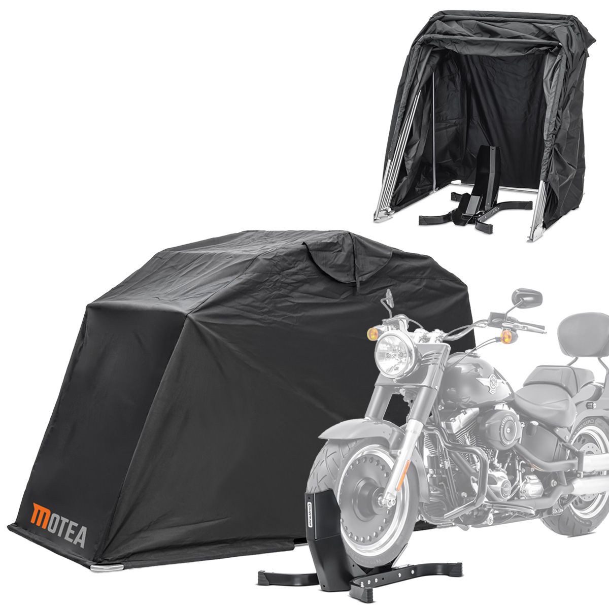 ConStands Motorradheber Motorradwippe Easy-Plus + Zeltgarage Faltgarage Motorradgarage XL MOTE