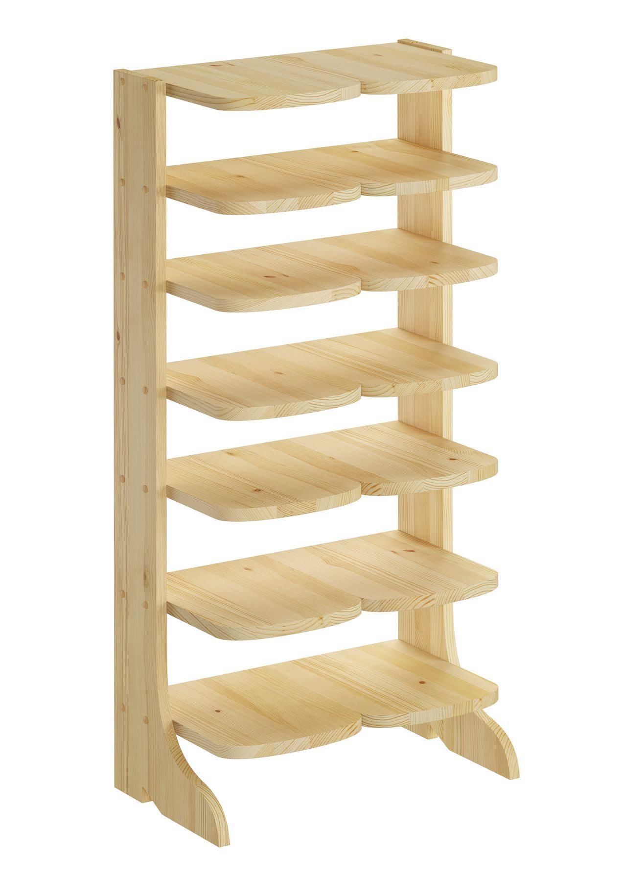 ERST-HOLZ Schuhregal Schuhregal Schuhständer Kiefer Massiv für 14 Paar Schuhe