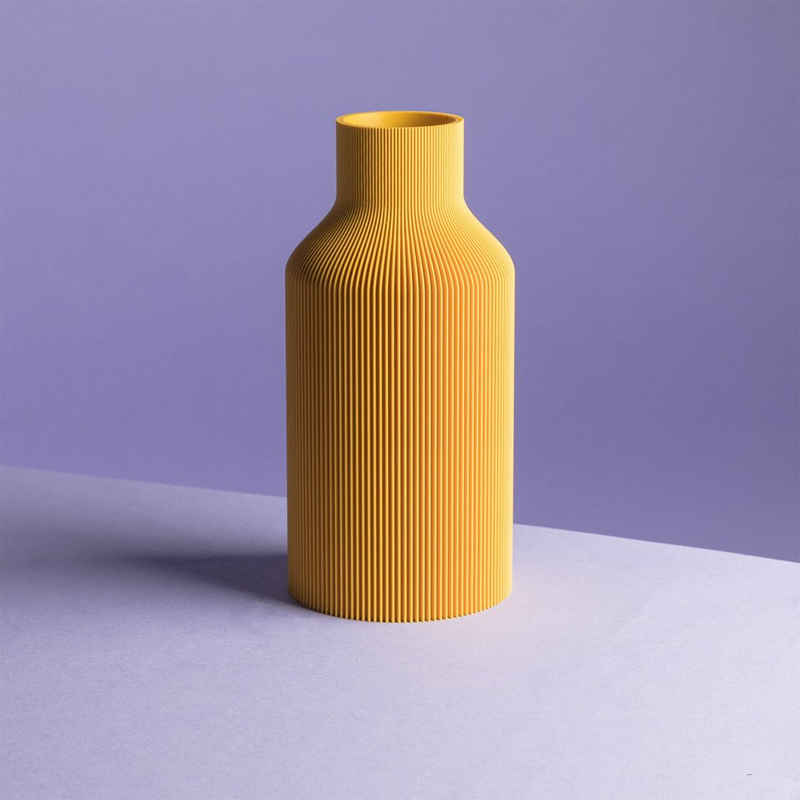 Dennismaass. Dekovase »FLASCHE, Vase, 20cm, 3D-Druck, wundervolle Rillen-Optik«, PLA kunststoff