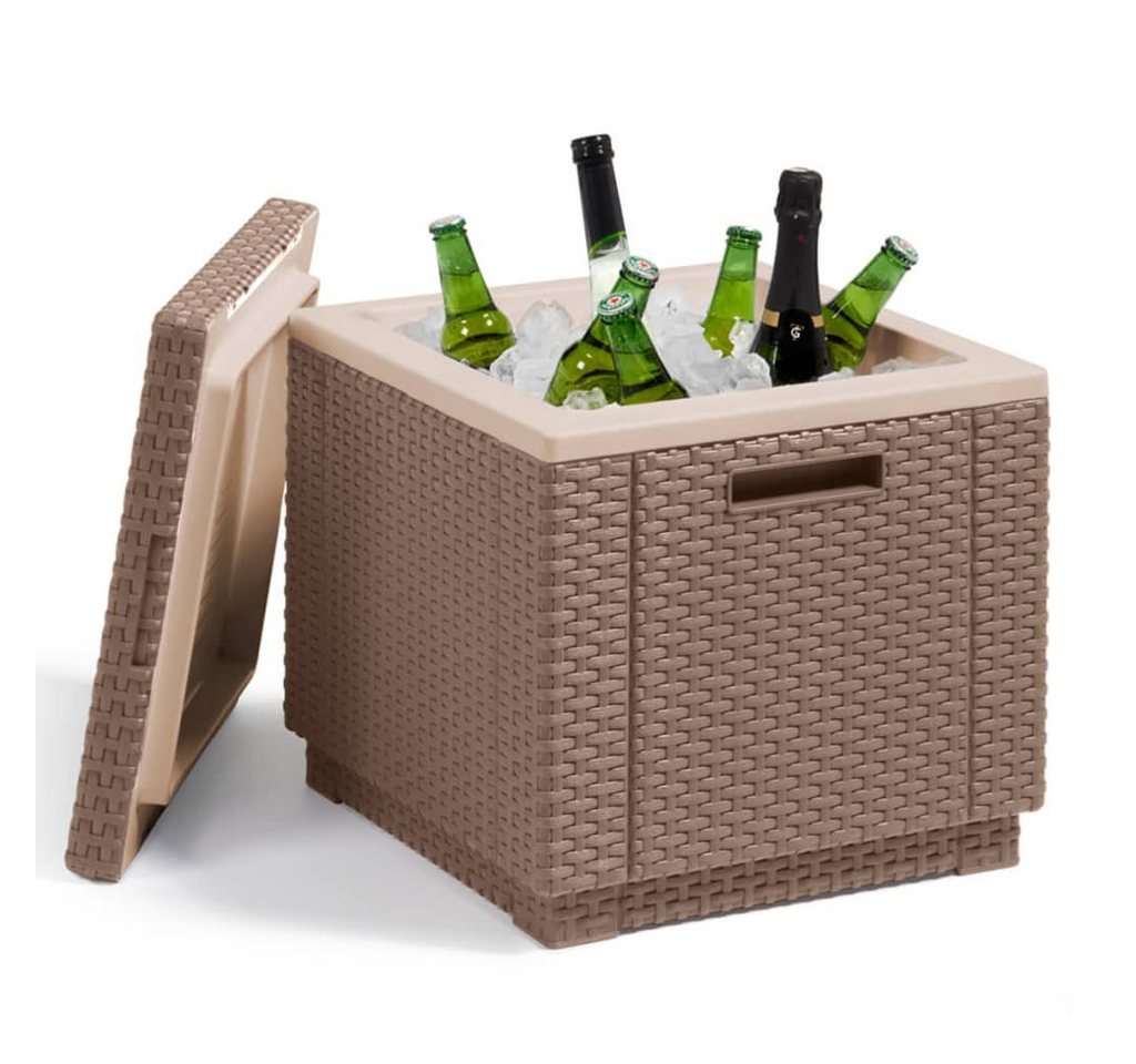 Thumbnail - Allibert Gartenbox Kühlbox / Beistelltisch "Ice Cube" cappuccino