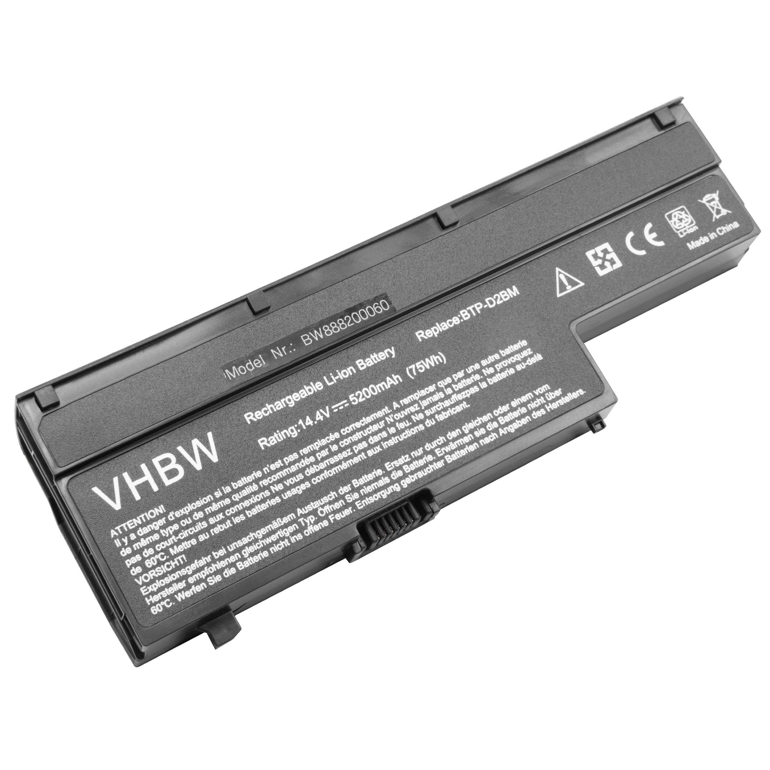 vhbw kompatibel mit Medion Akoya P6619, P6620 Laptop-Akku Li-Ion 5200 mAh (14,4 V)