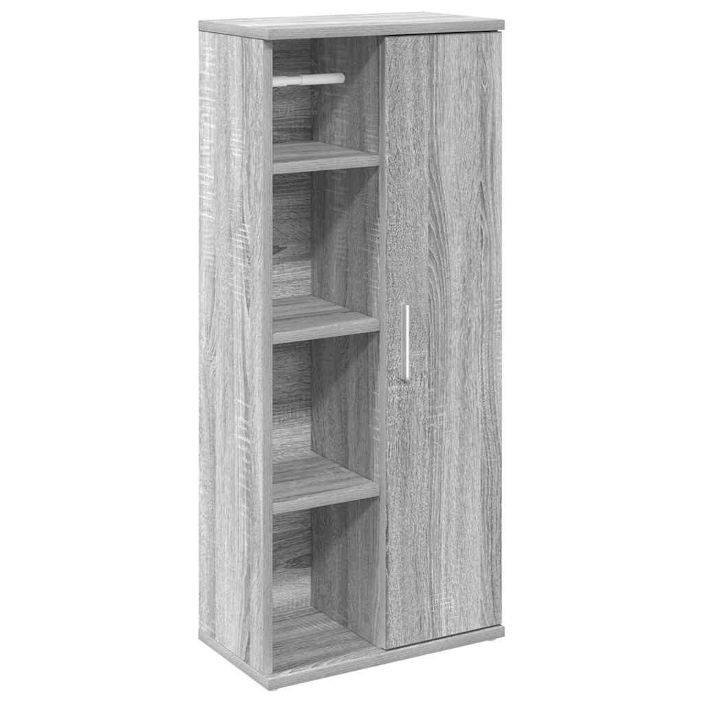 vidaXL Badezimmer-Set Badezimmerschrank mit Rollenhalter Grau günstig online kaufen