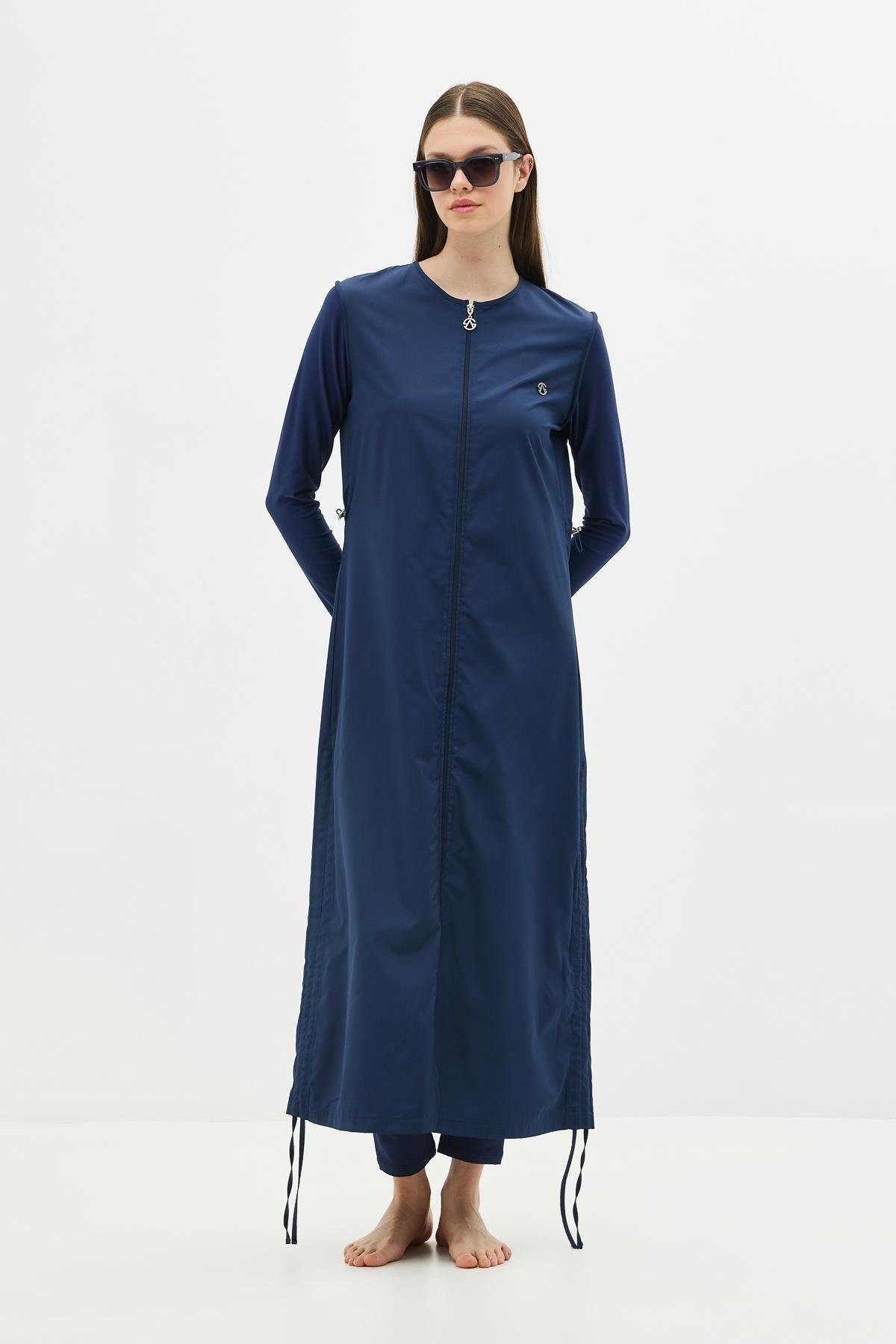 C&CITY Badeanzug 5-teiliges Ganzkörper-Badeanzug-Set in Marineblau