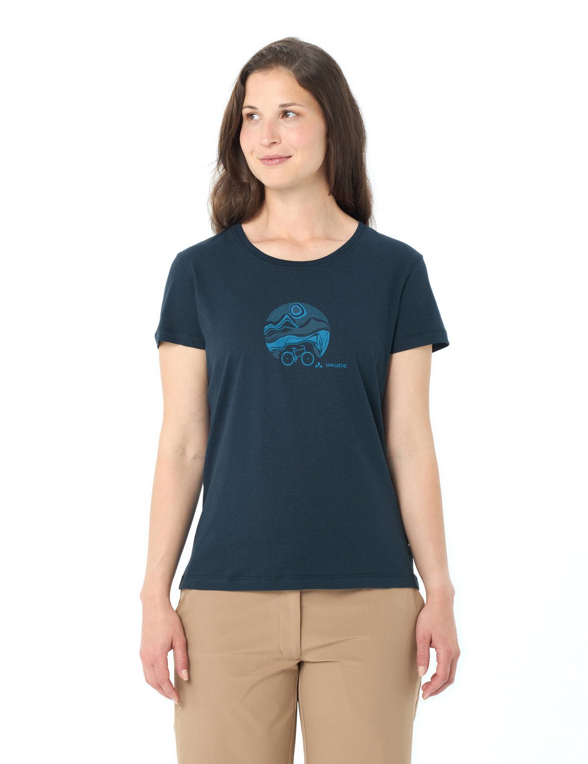 VAUDE Funktionsshirt WOMEN'S CYCLIST T-SHIRT V sportliche Passform, Kurzarm, für Radsport und Outdoor-Aktivitäten