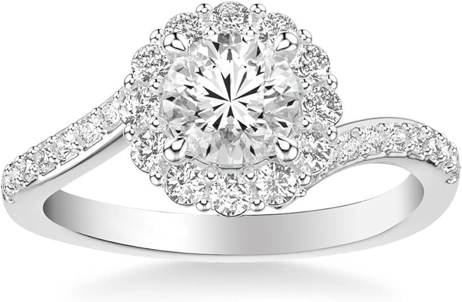 Jumpeak Diamantring 14K Gold,1ct,imLabor gezüchteter Diamant,Verlobungsring als Geschenk, D VS1,3EX,IGI-Zertifikat,Verlobungsring,Damenring,Hochzeitsgeschenk