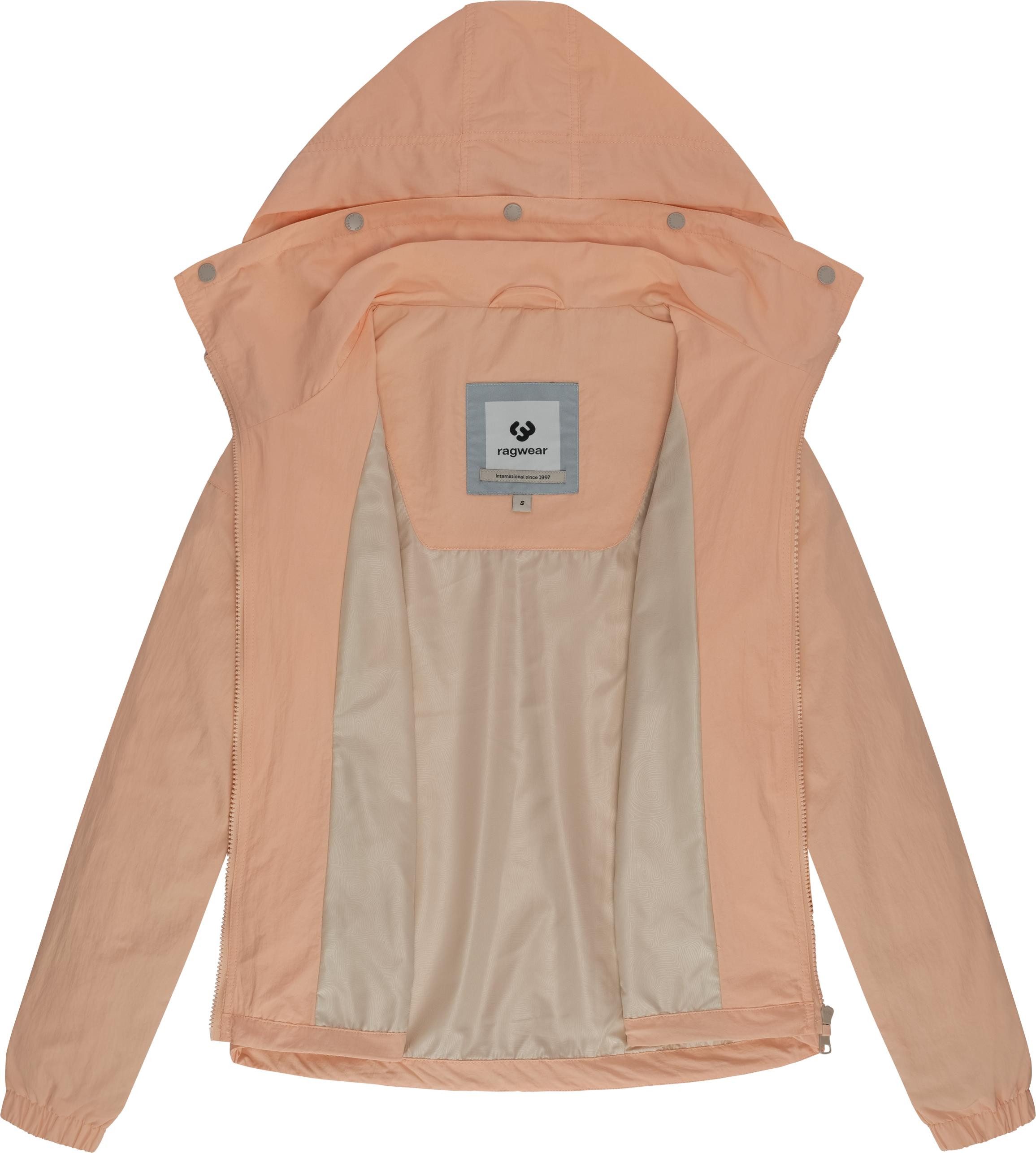 Ragwear Outdoorjacke Cerys kurze Damen Übergangsjacke mit verstaubarer Kapuze