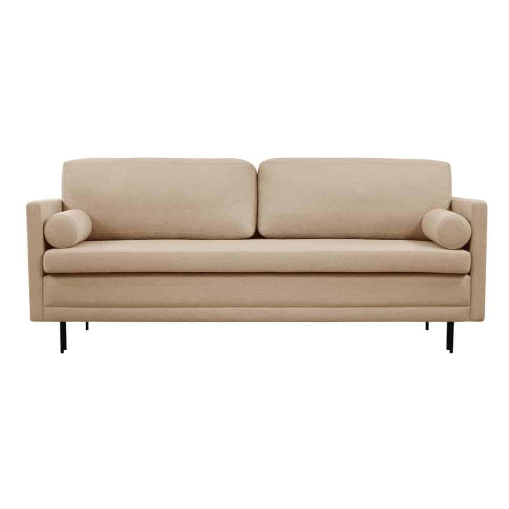 Xlmoebel Schlafsofa 3-Sitzer Stoffsofa Couch mit Leder- und Textilbezug, 1 Teile, Made in Europa
