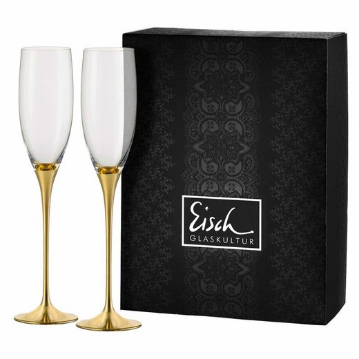 Eisch Sektglas »2er Set Gold Champagner Exklusiv«, Kristallglas