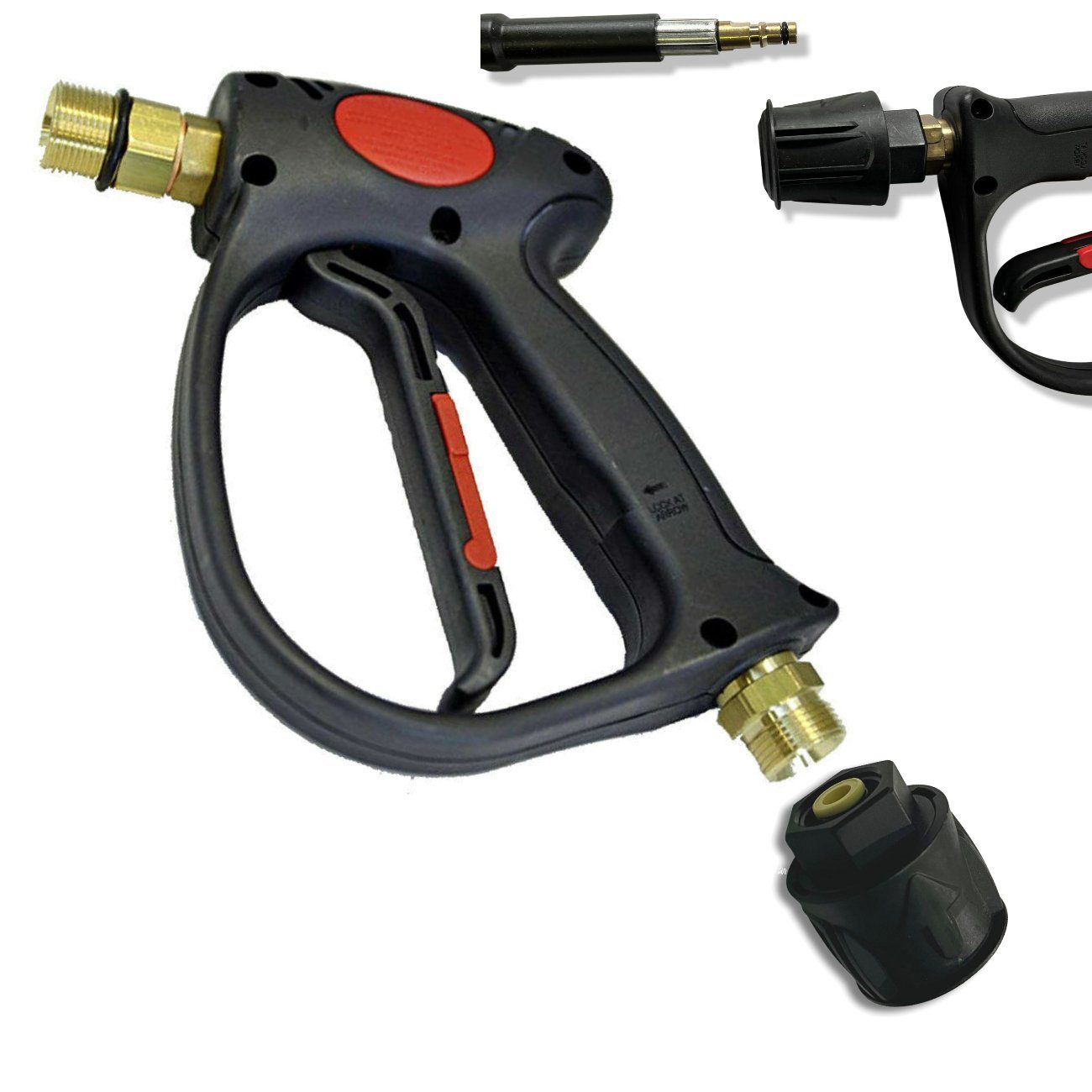 M&M Smartek Hochdruckpistole Ausgang M22 AG / Eingang Quick Connect Anschluss, passend für Kärcher / Kränzle Мінімиття, (Kombi-Set, 1-tlg), sehr hochwertig, stabil und für Profieinsatz geeignet