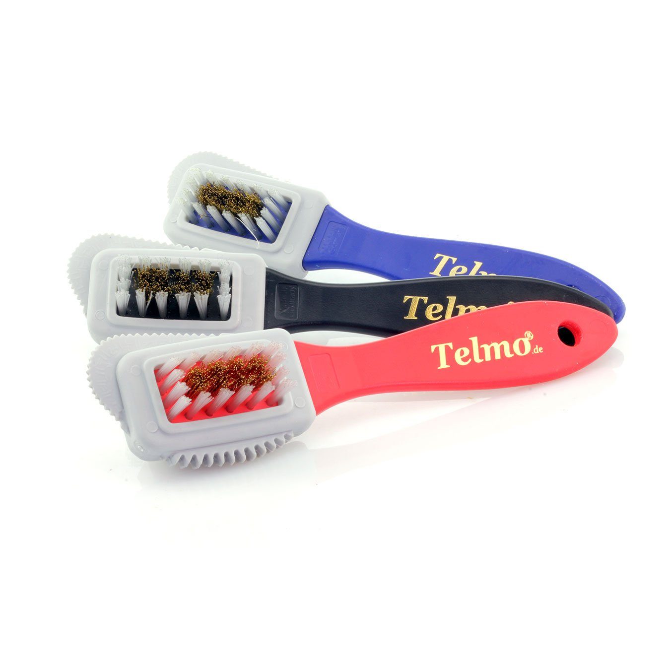 TelMo Schuhputzbürste Wildlederbürste Nubuk Rauleder mit abrasiven R-Gummi & Messingeinsatz