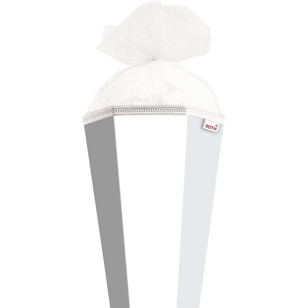 100 cm, mit XXL-Bastelschultüte Zuckertüte Weiß, Roth Tüllverschluss, Schultüte für Schulanfang eckig,