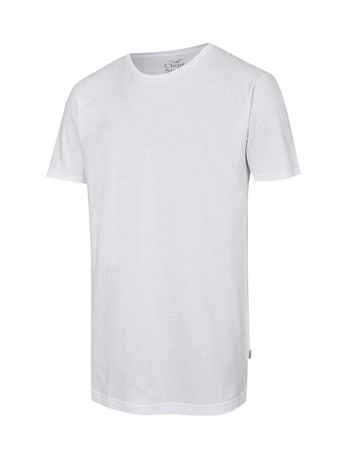 T-Shirt (1-tlg) Cleptomanicx Logo-Stickerei mit Ligull weiß Regular kleiner