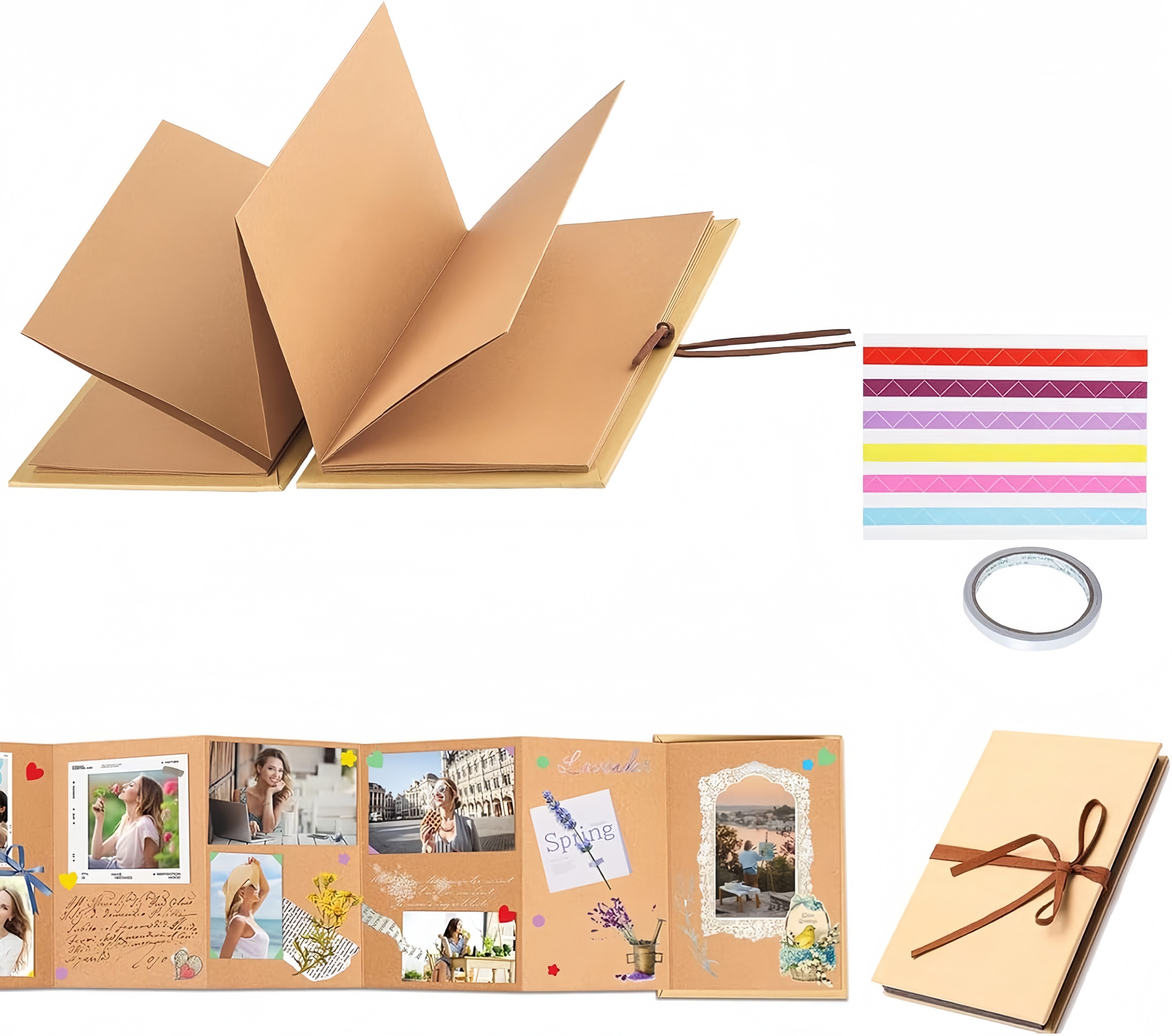 FOUORTUNATE-BEE Fotoalbum DIY Scrapbook Fotoalbum – Kreatives kleines Erinnerungsalbum, Kleines Fotoalbum als Geschenk für Geburtstag & Hochzeitstag
