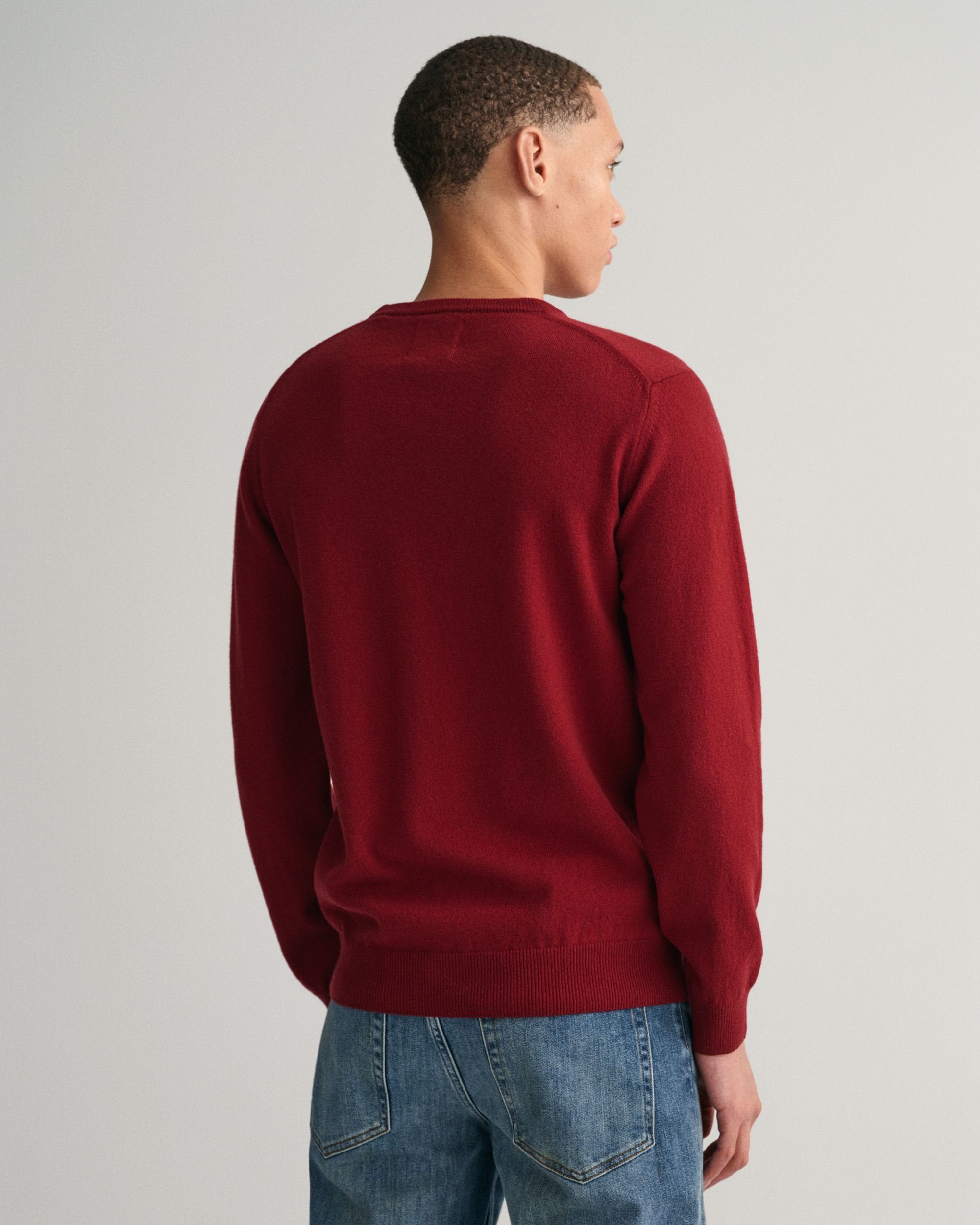 Gant port Kapuzenpullover Superfine red Lambswool Rundhalspullover